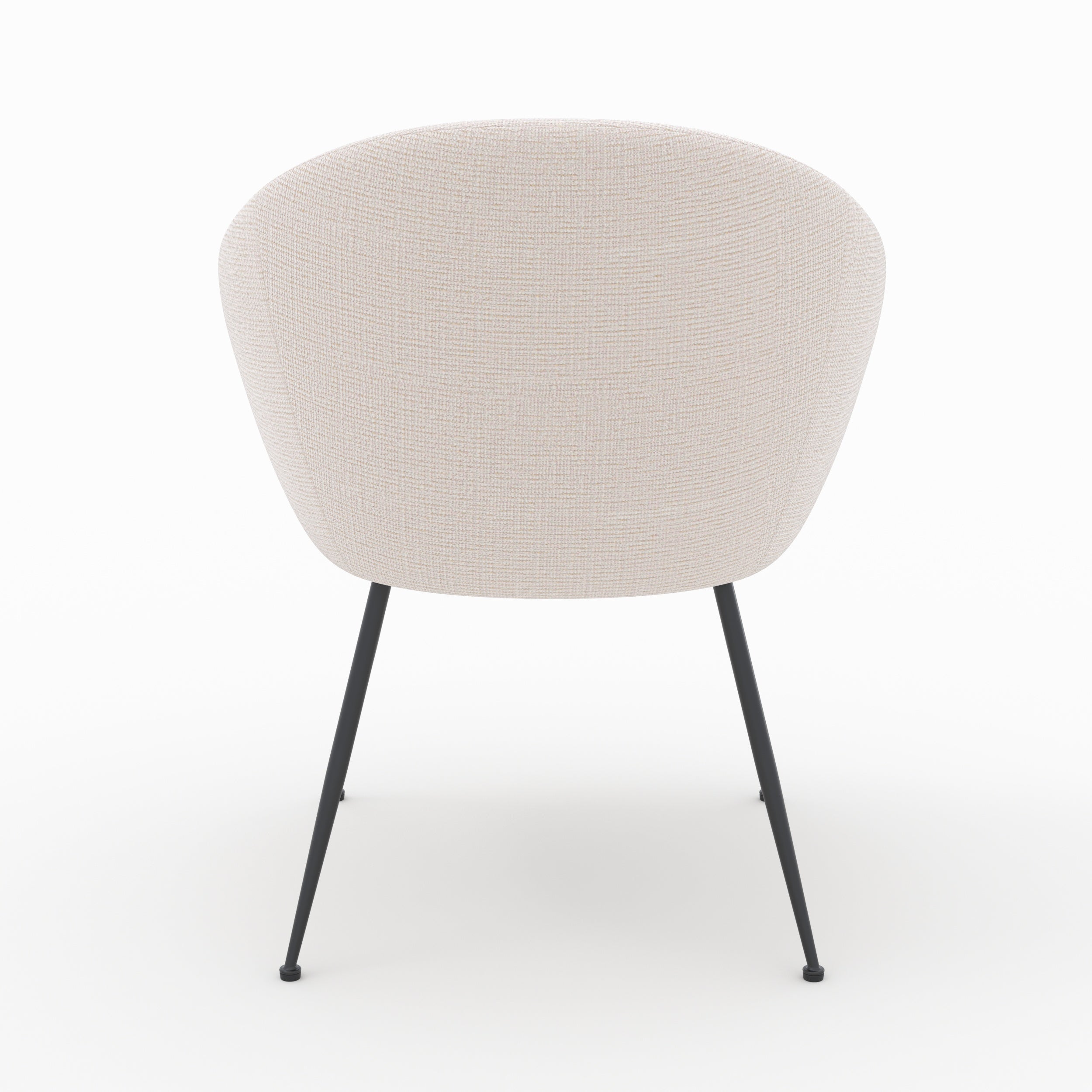 fauteuil socky en tissu blanc chine pieds fins noirs accoudoirs