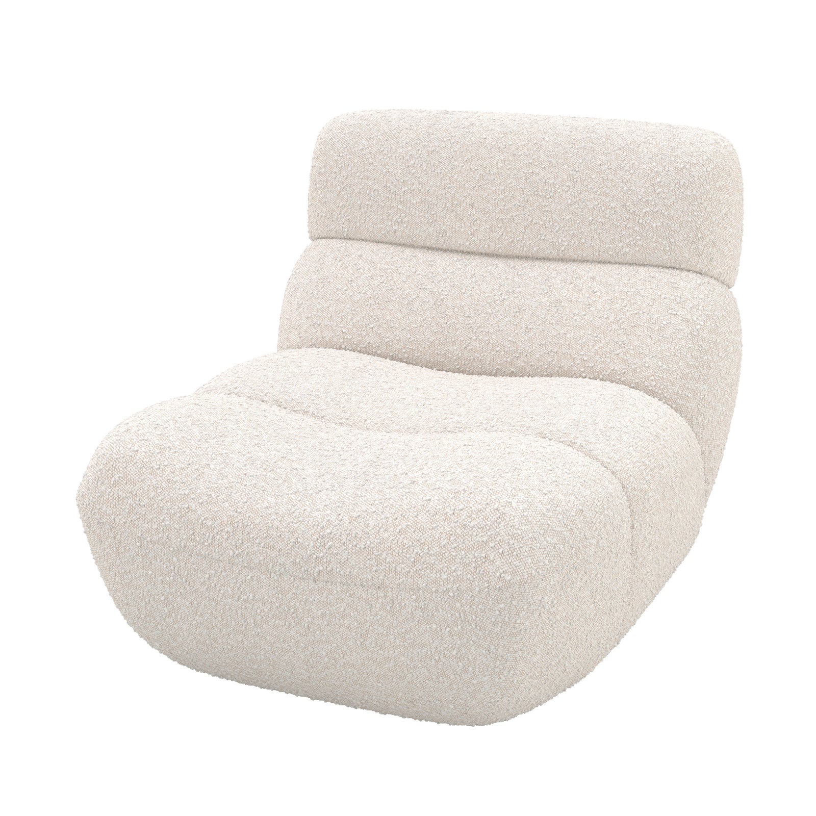 fauteuil teddy tissu boucle blanc design lounge