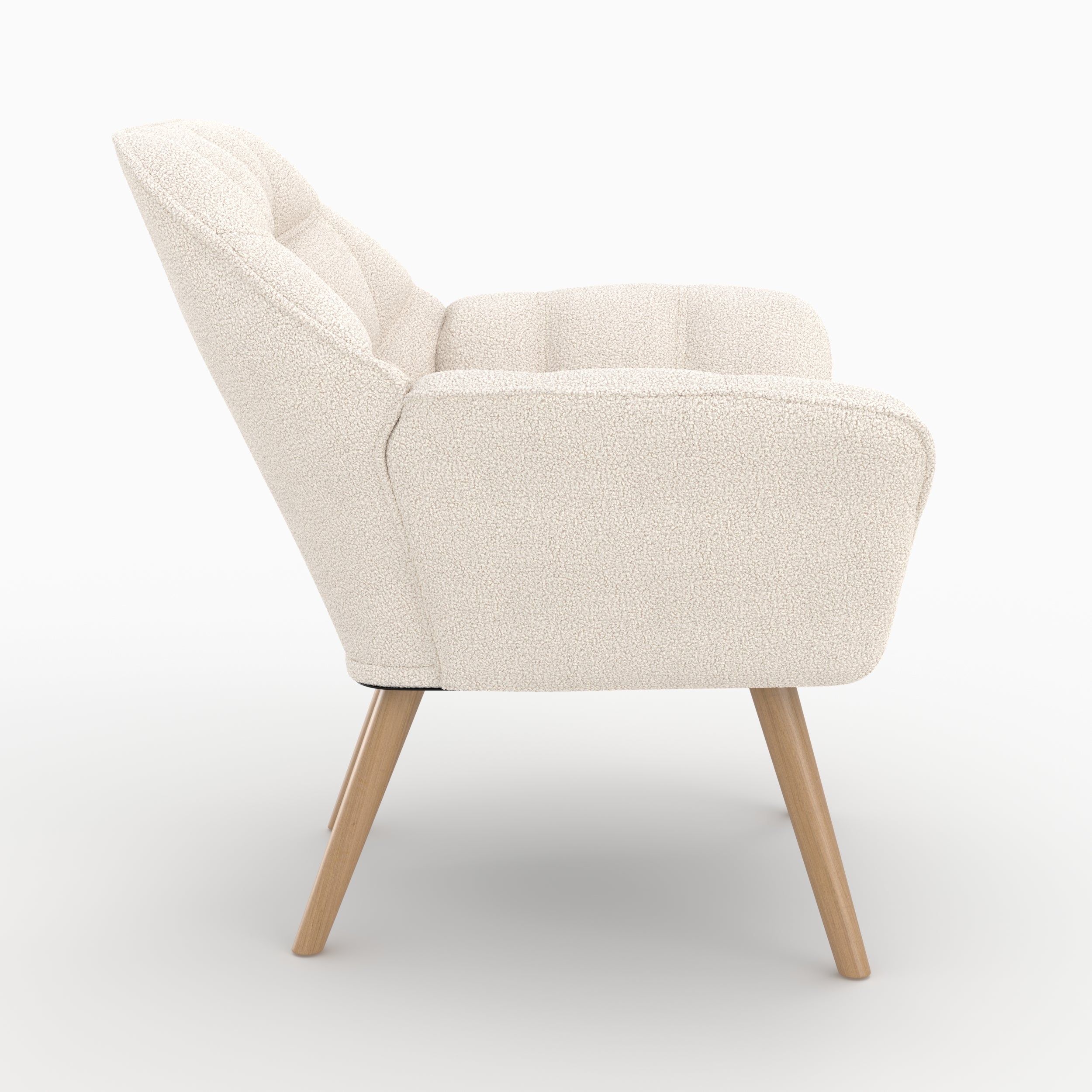 fauteuil tissu blanc boucle simba