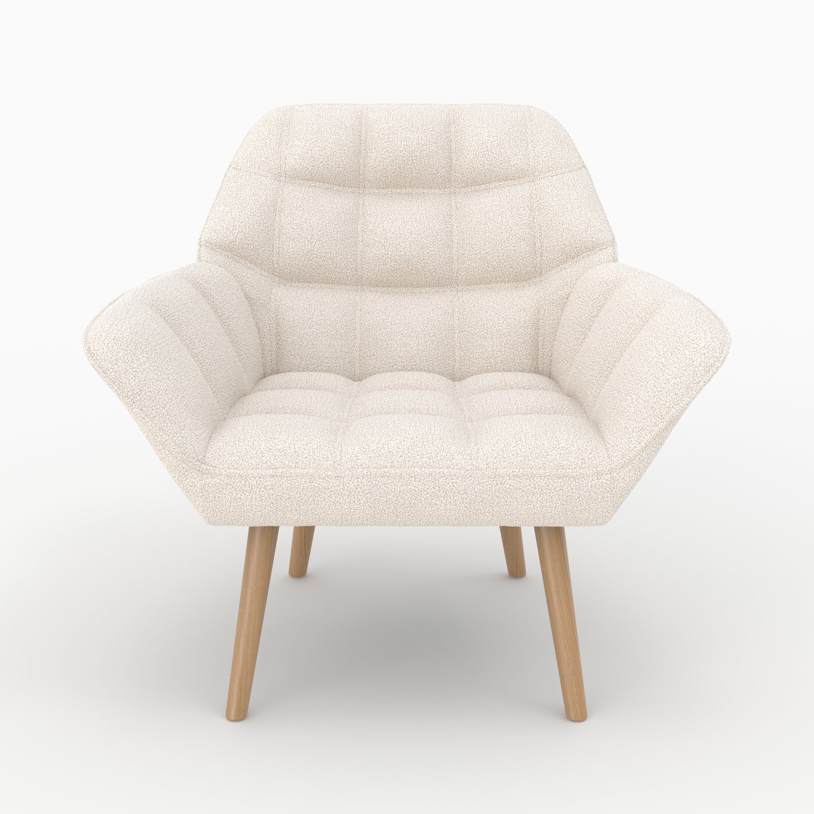 fauteuil tissu blanc boucle