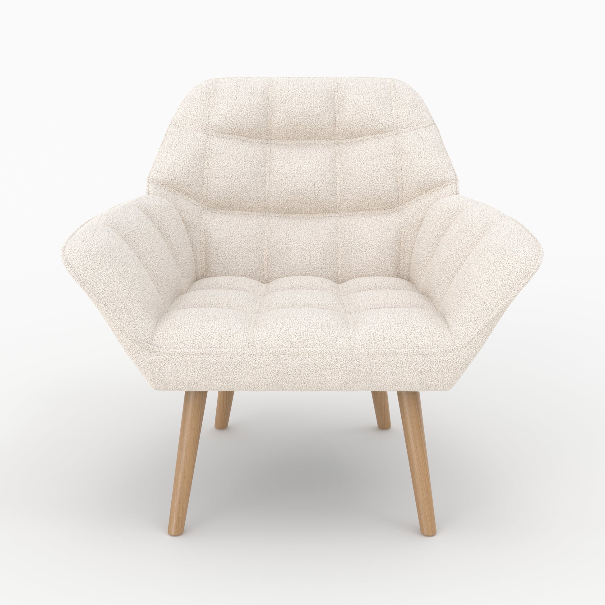 fauteuil tissu blanc boucle