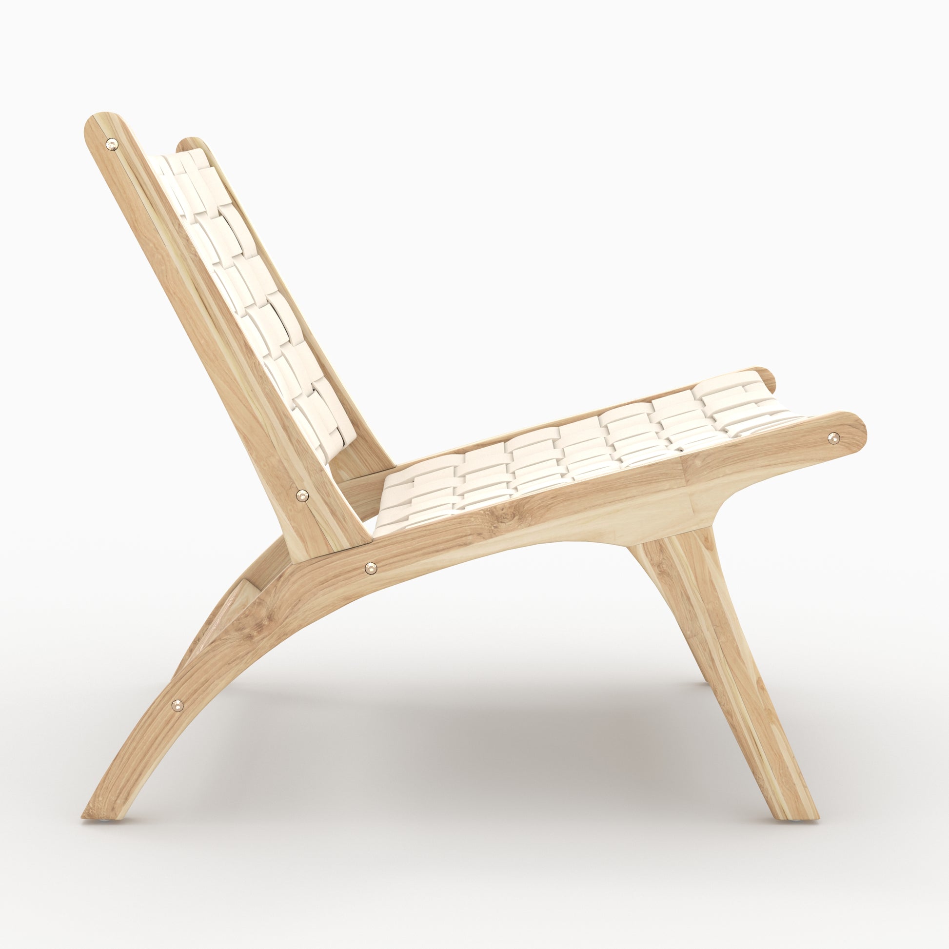 fauteuil transat cuir blanc tresse kuna