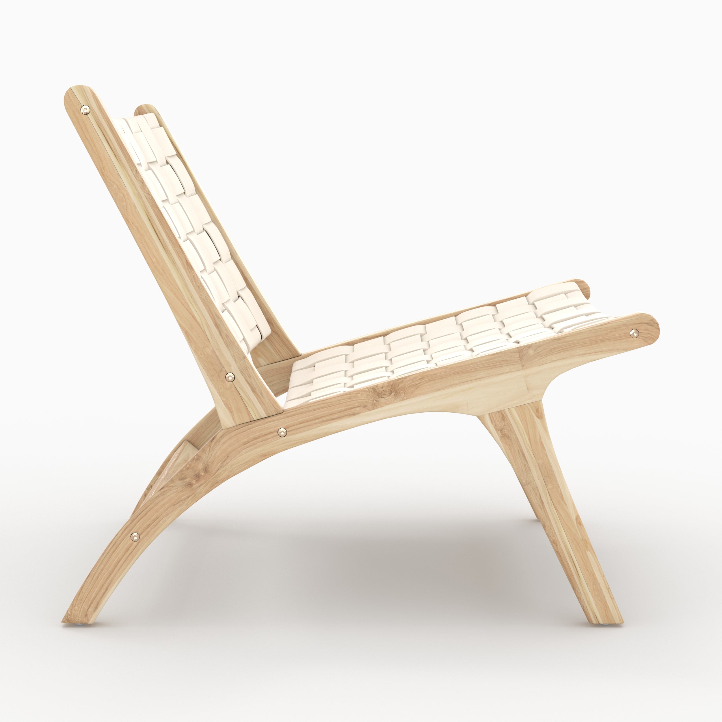 fauteuil transat cuir blanc tresse kuna