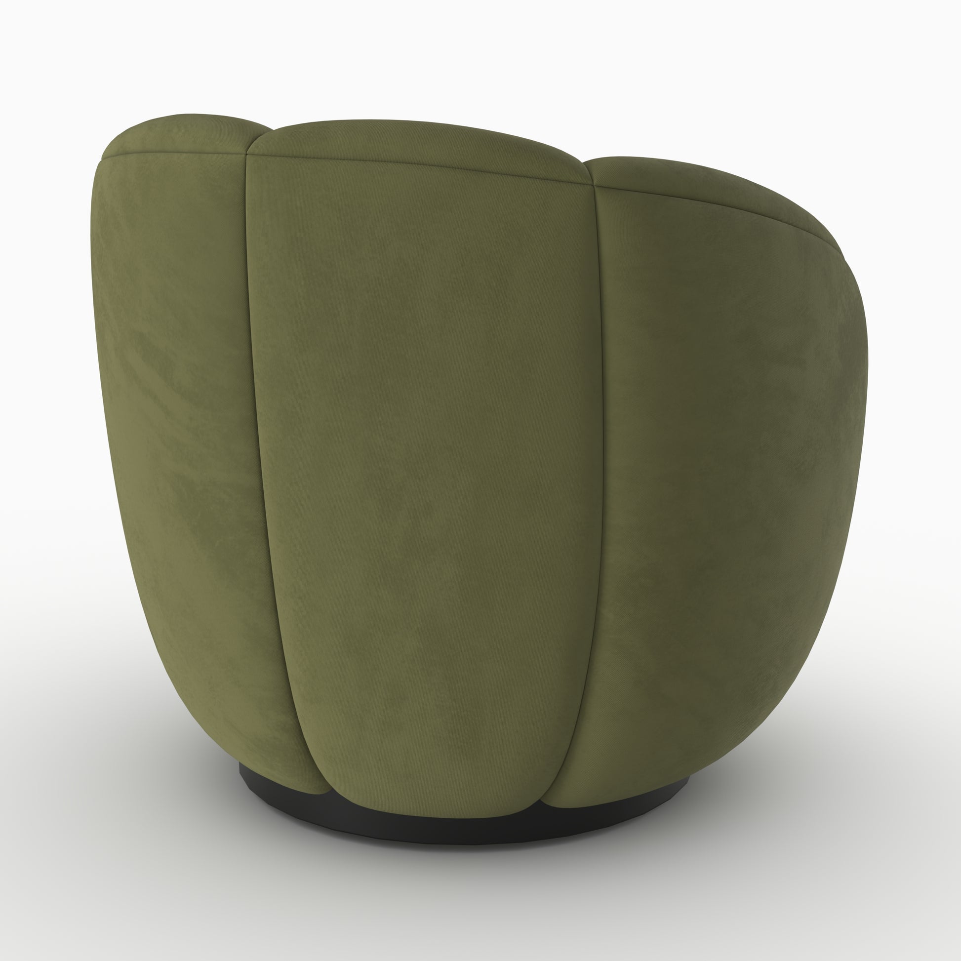 fauteuil velours vert yse pivotant forme arrondie