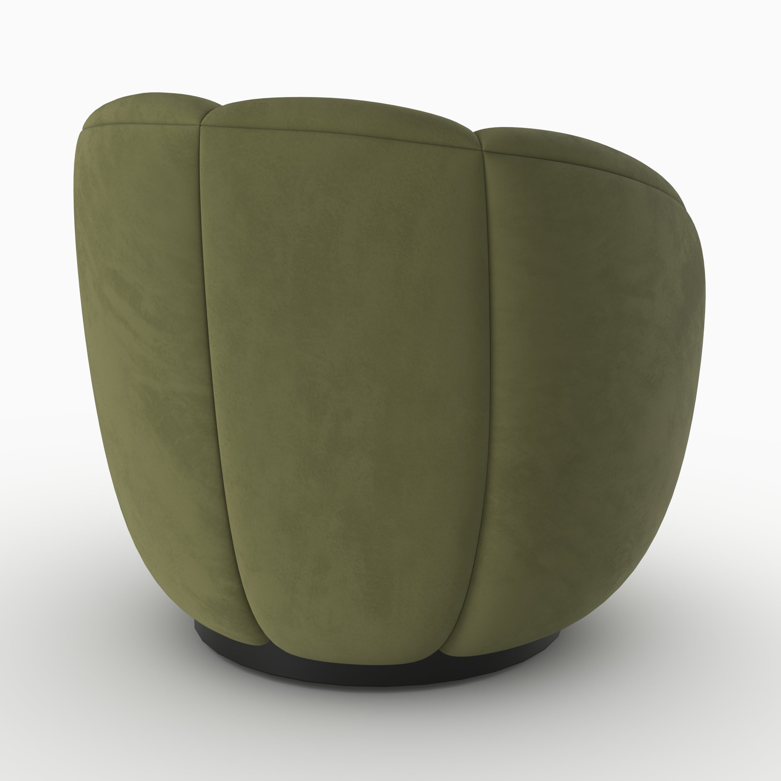 fauteuil velours vert yse pivotant forme arrondie
