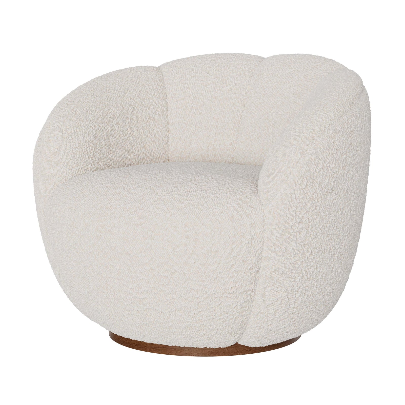 fauteuil yse pivotant tissu boucle blanc
