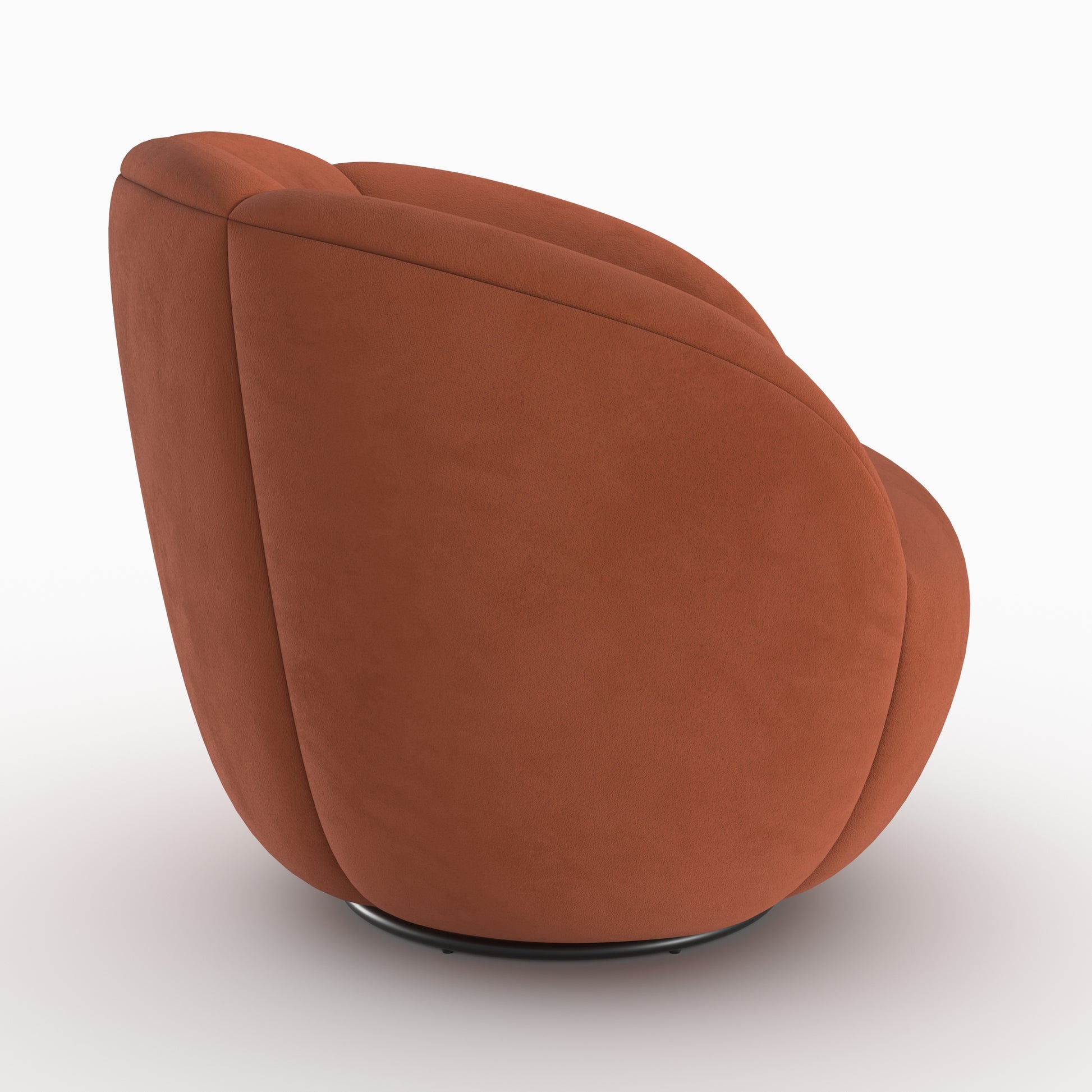fauteuil yse rendez vous deco pivotant velours rouge fonce