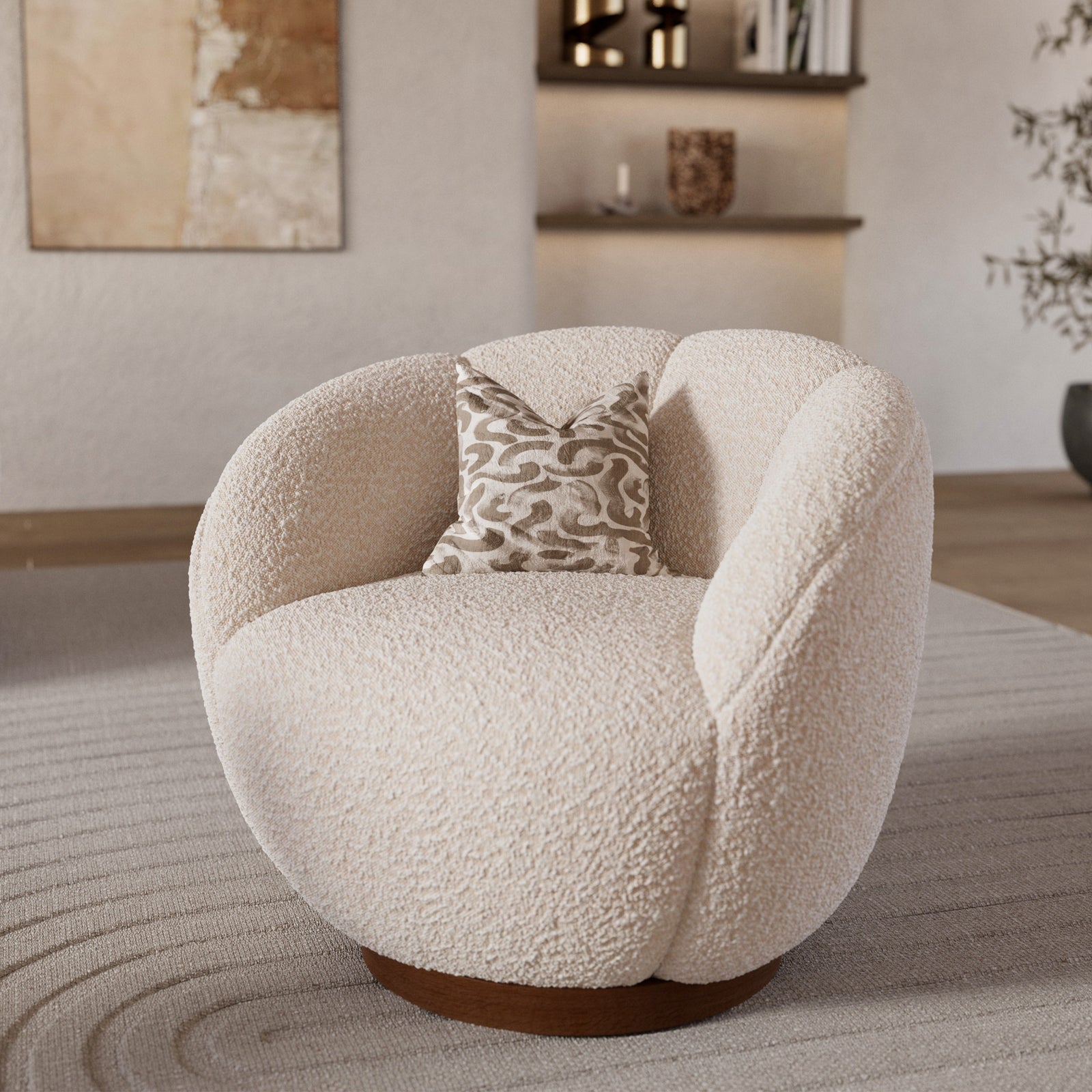 fauteuil_yse_pivotant_tissu_boucle_blanc_salon_organique