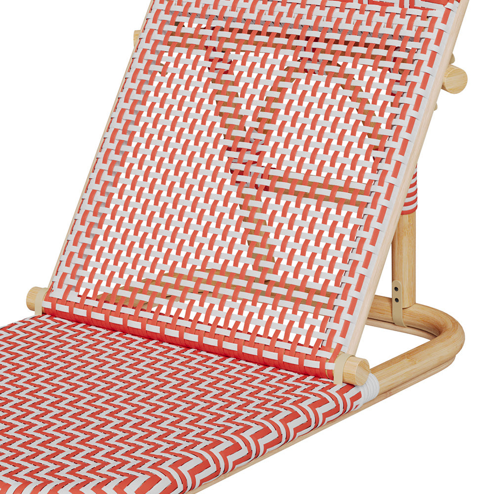 favignana chaise de plage pliable en tissage synthetique orange