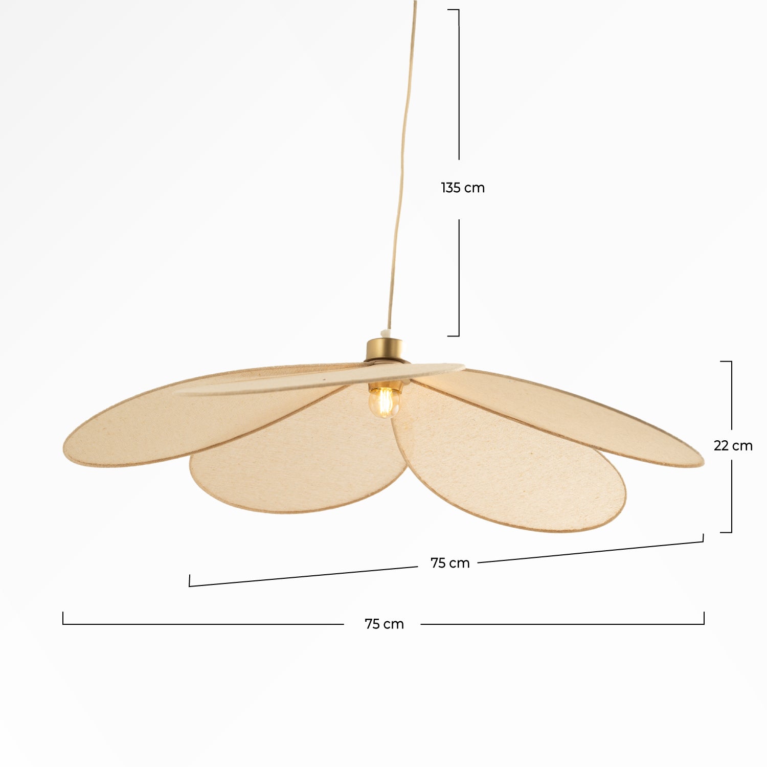 flora suspension en tissu beige d 75 cm