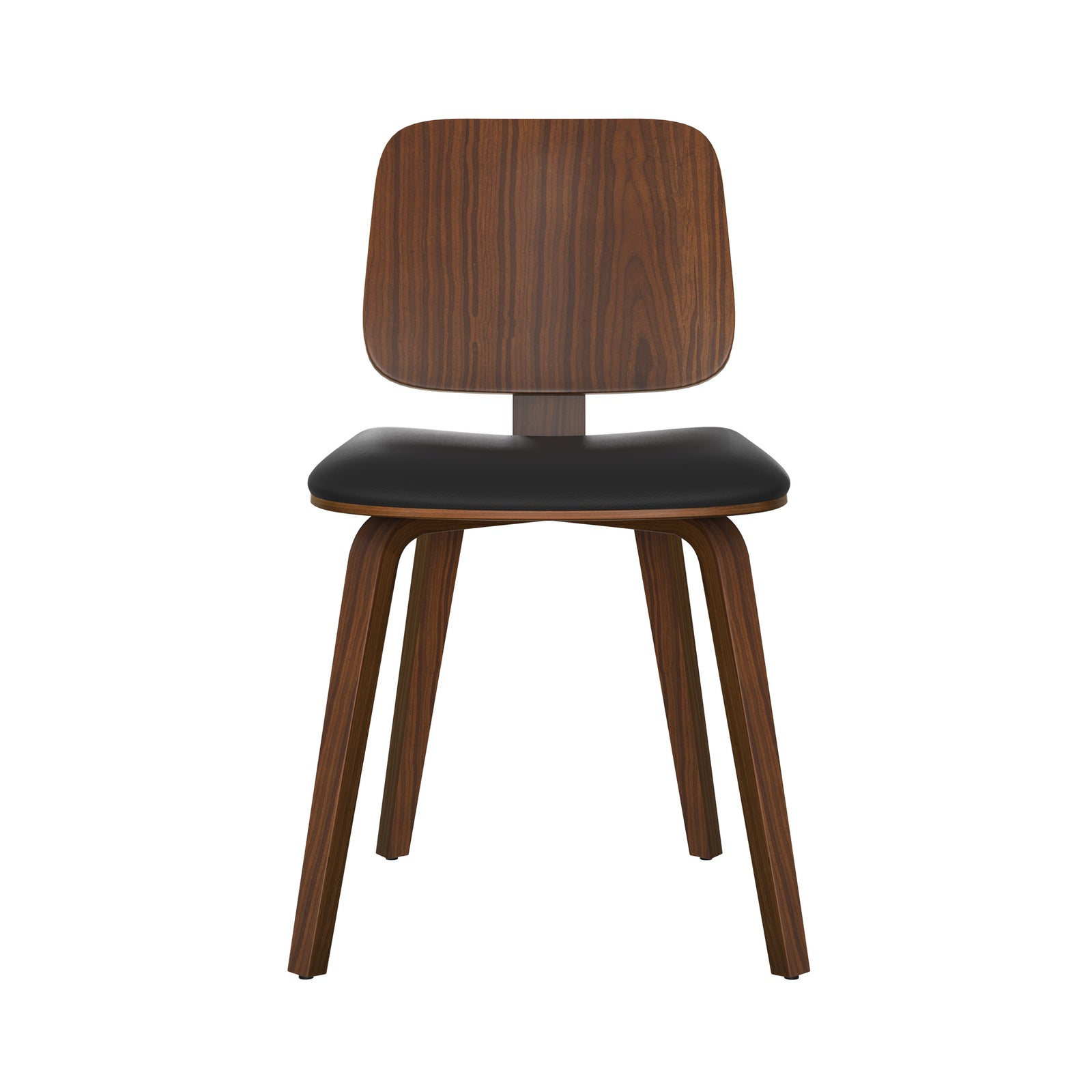 flow chaise en bois de noyer et tissu noir