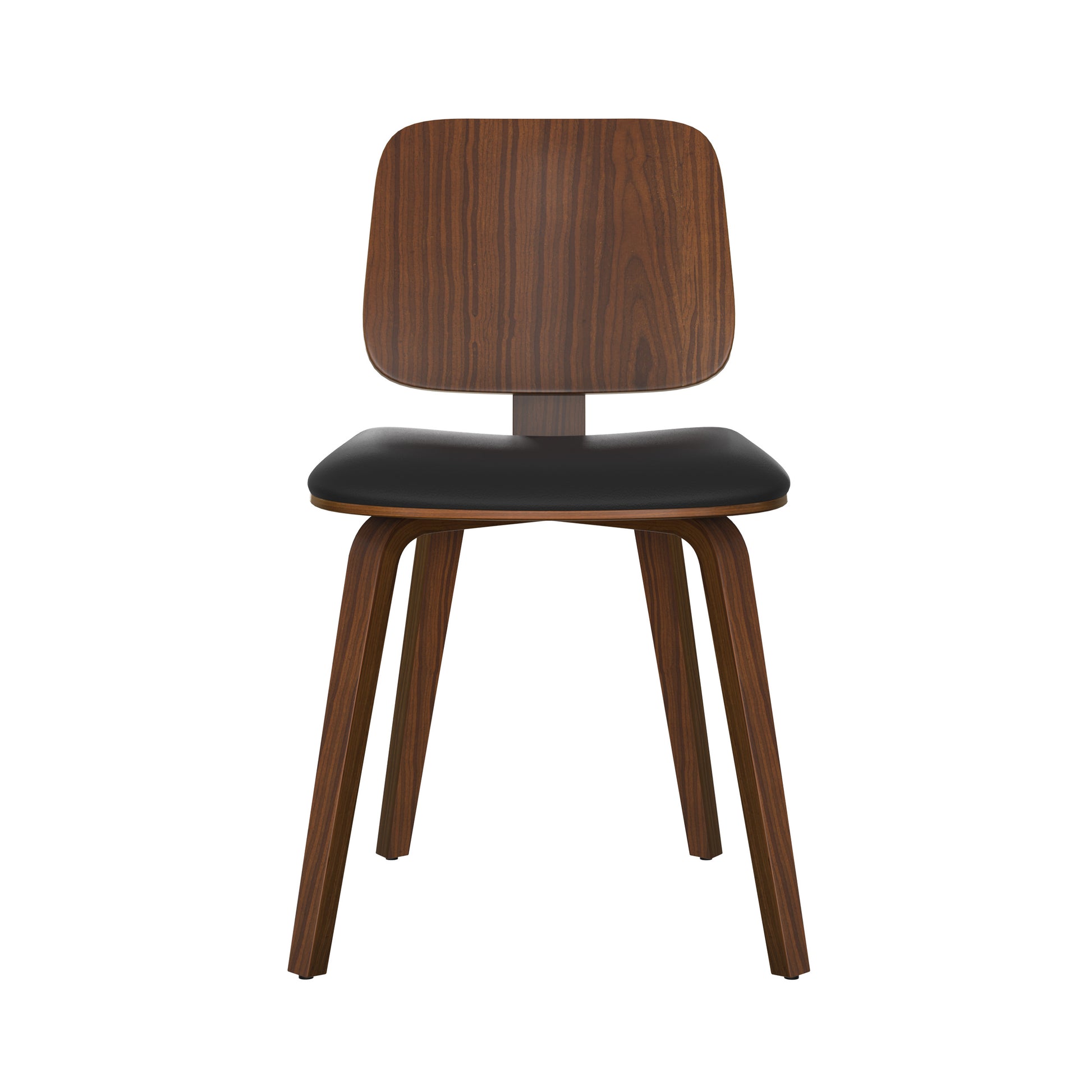 flow chaise en bois de noyer et tissu noir