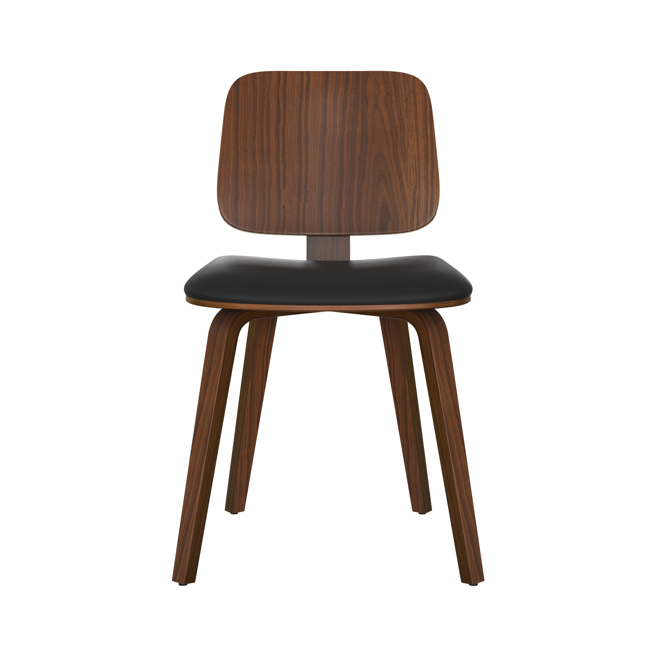 flow chaise en bois de noyer et tissu noir