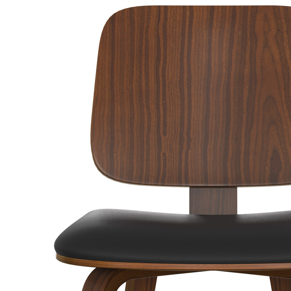 flow chaise en bois de noyer tissu noir