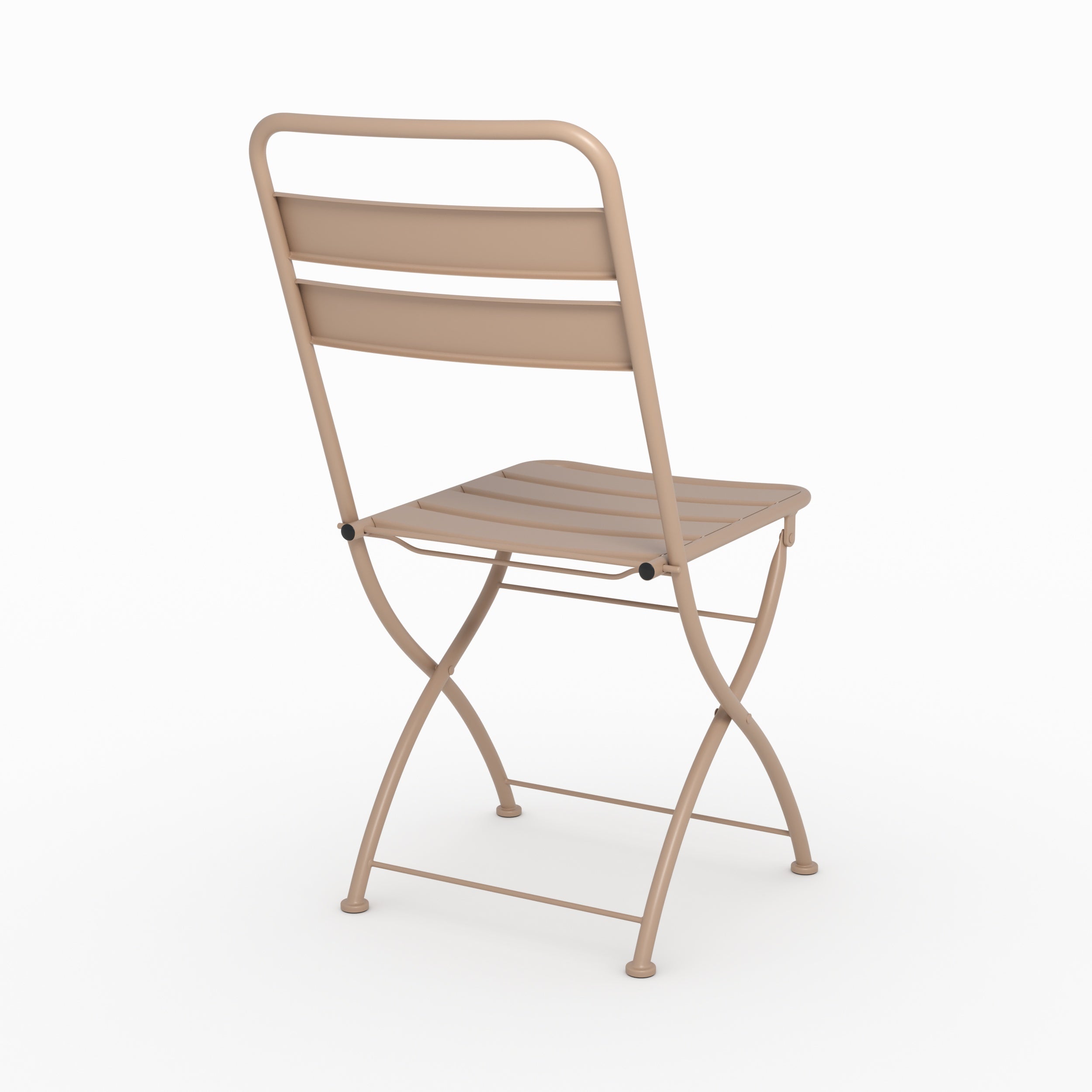 Lot de 2 chaises de jardin Yumi en métal taupe, pliantes