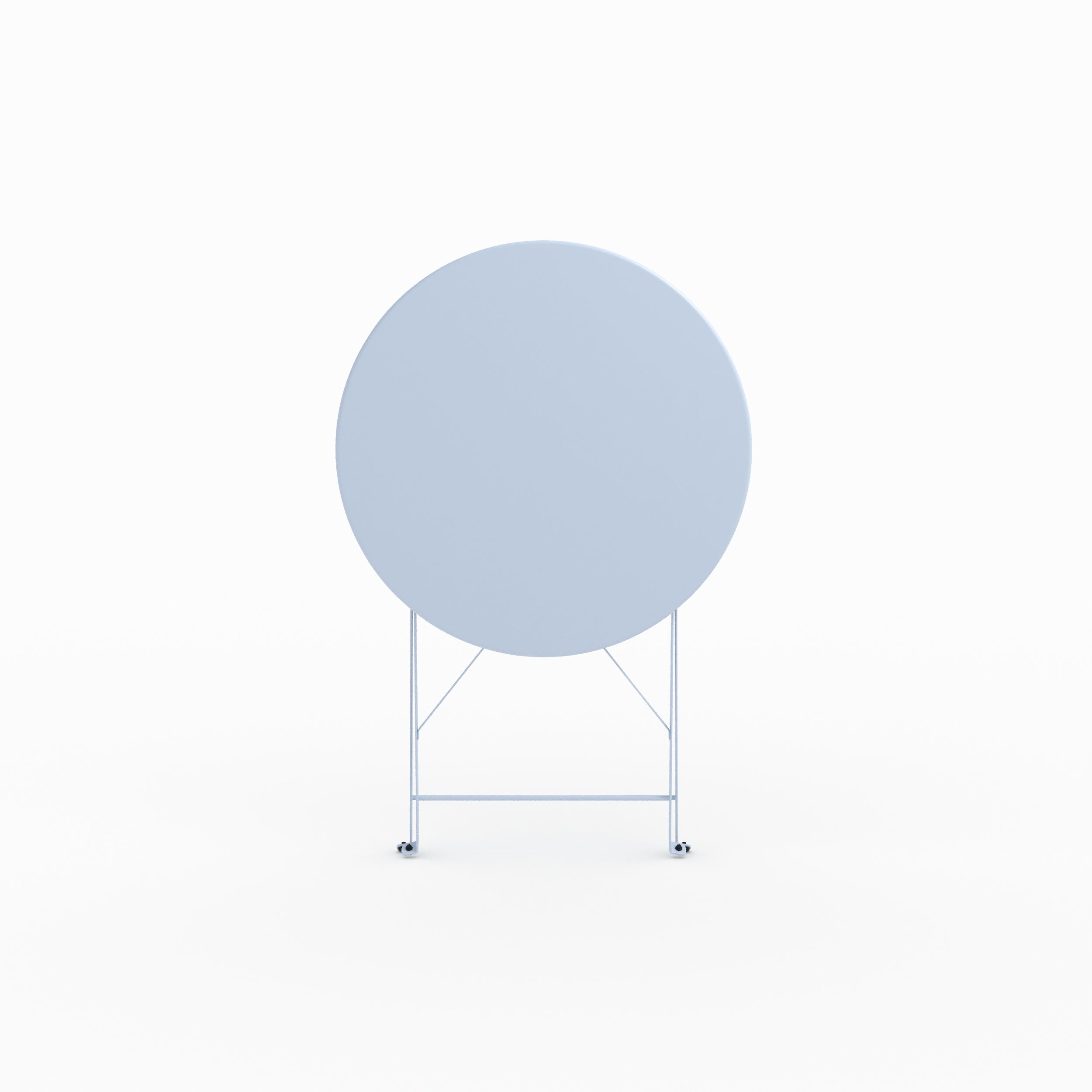 Table de jardin Kayla ronde et pliante en métal bleu pastel 2 personnes