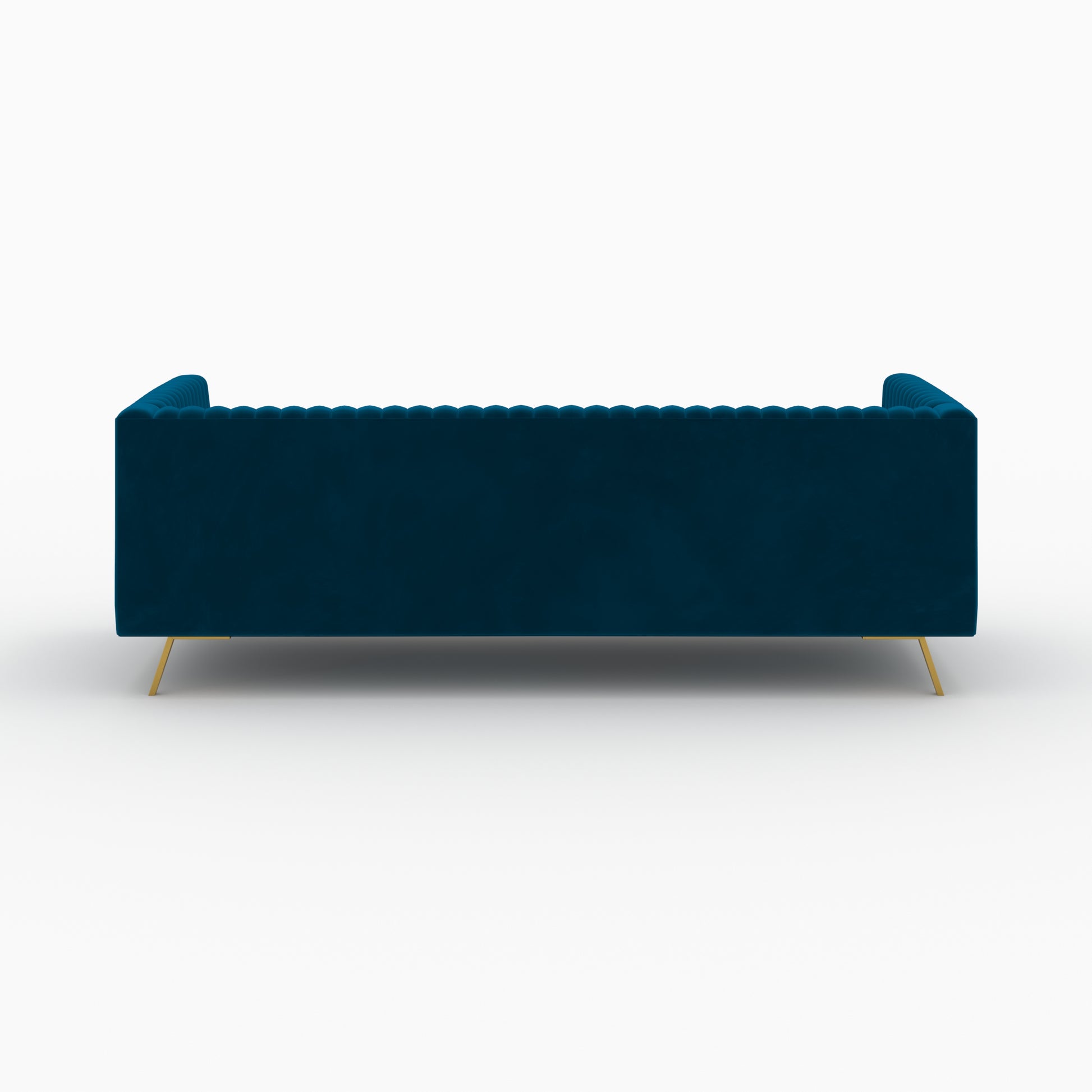 gatsby canape en velours bleu et pieds dores 5 personnes