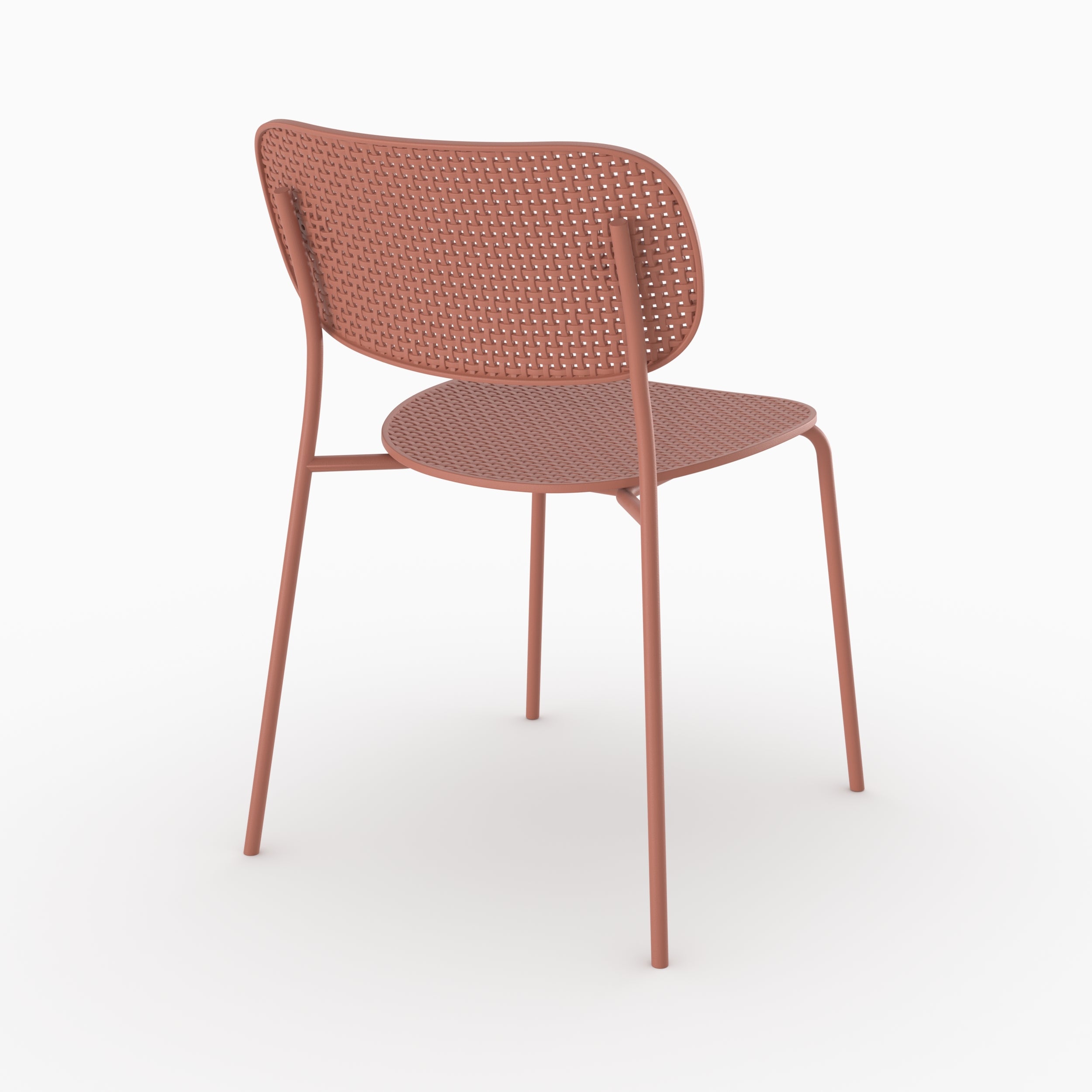 Lot de 2 chaises de jardin empilables Géa en plastique terracotta