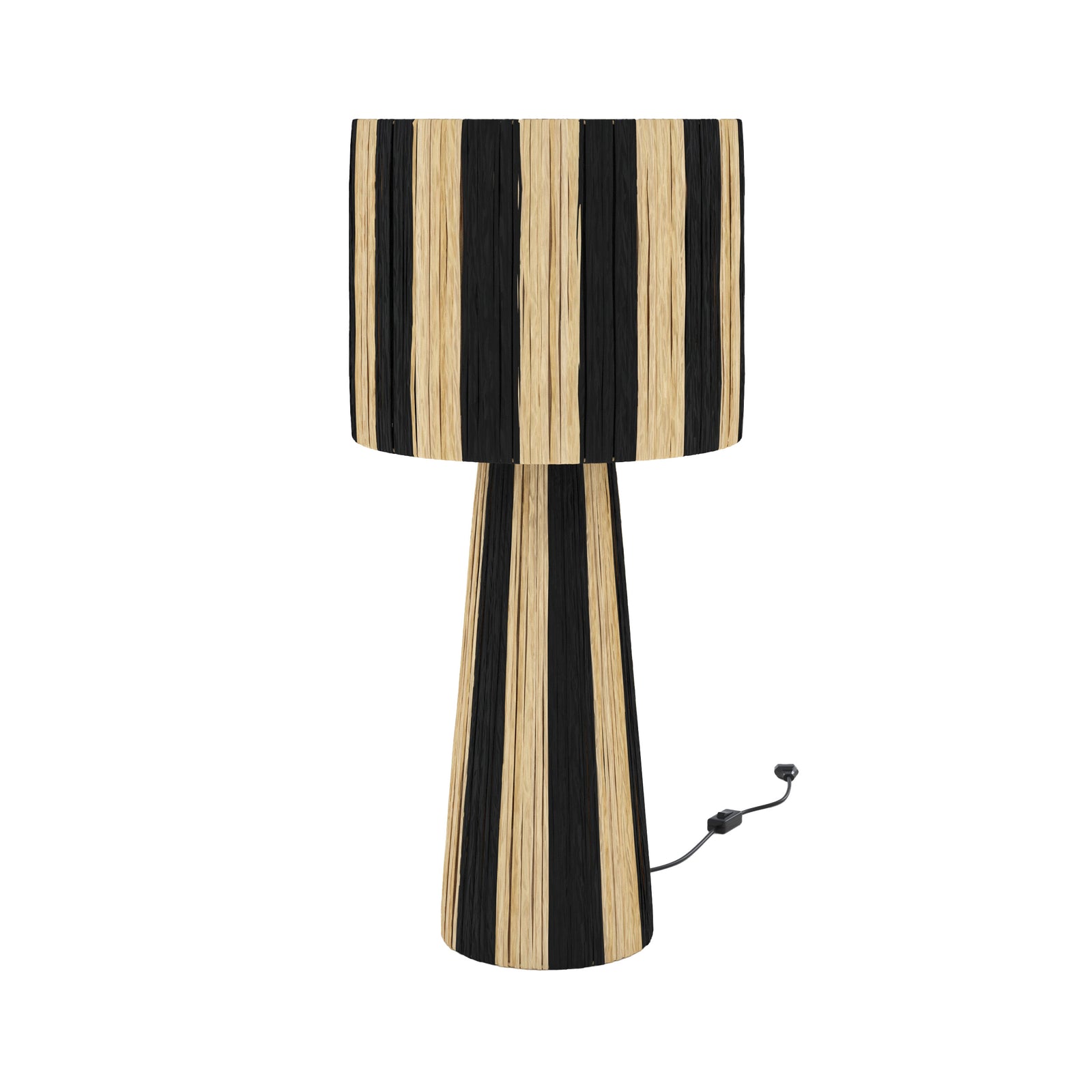 grande lampe solea rayee noire feuille de palmier boheme