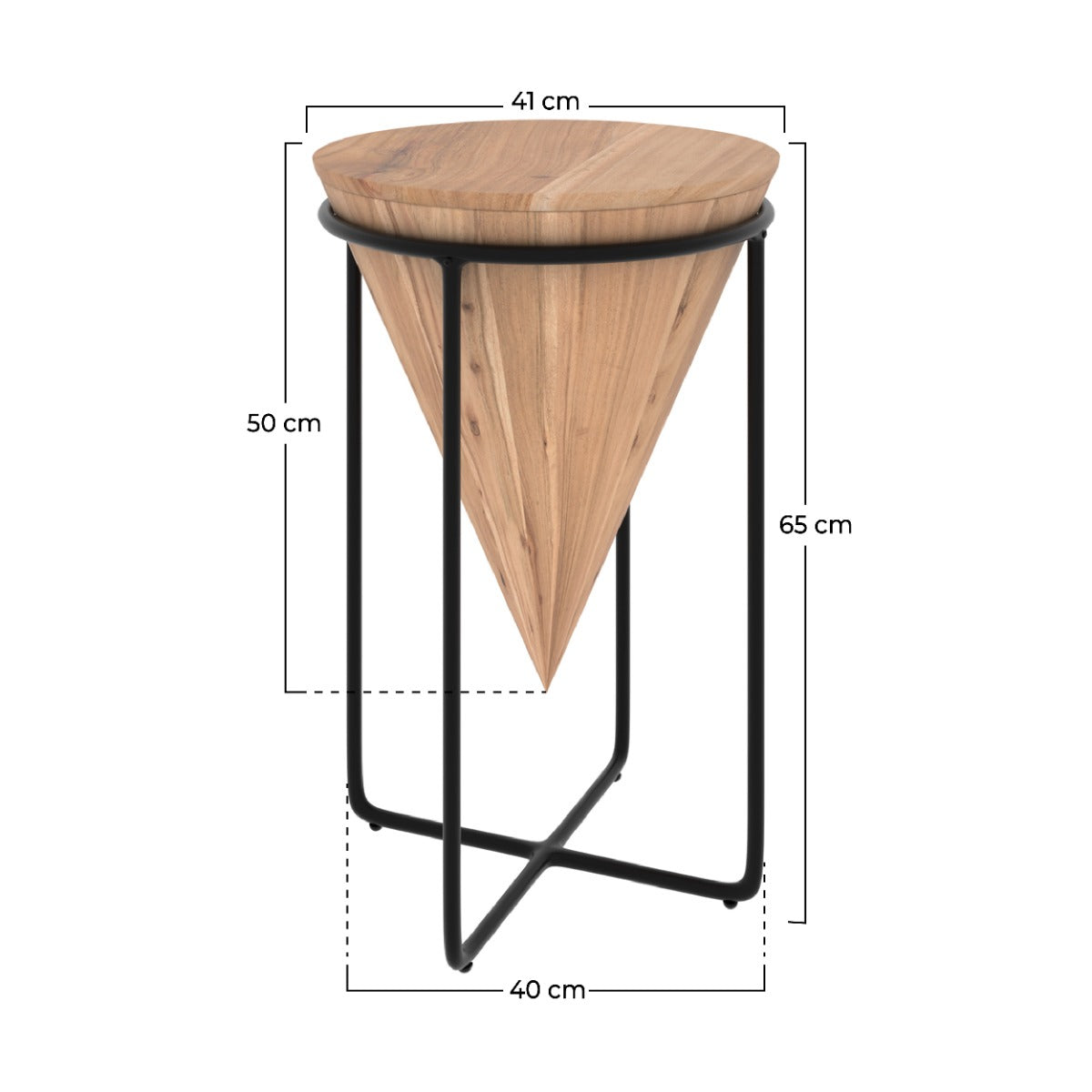 grande sellette en bois d accacia d41 cm mafana