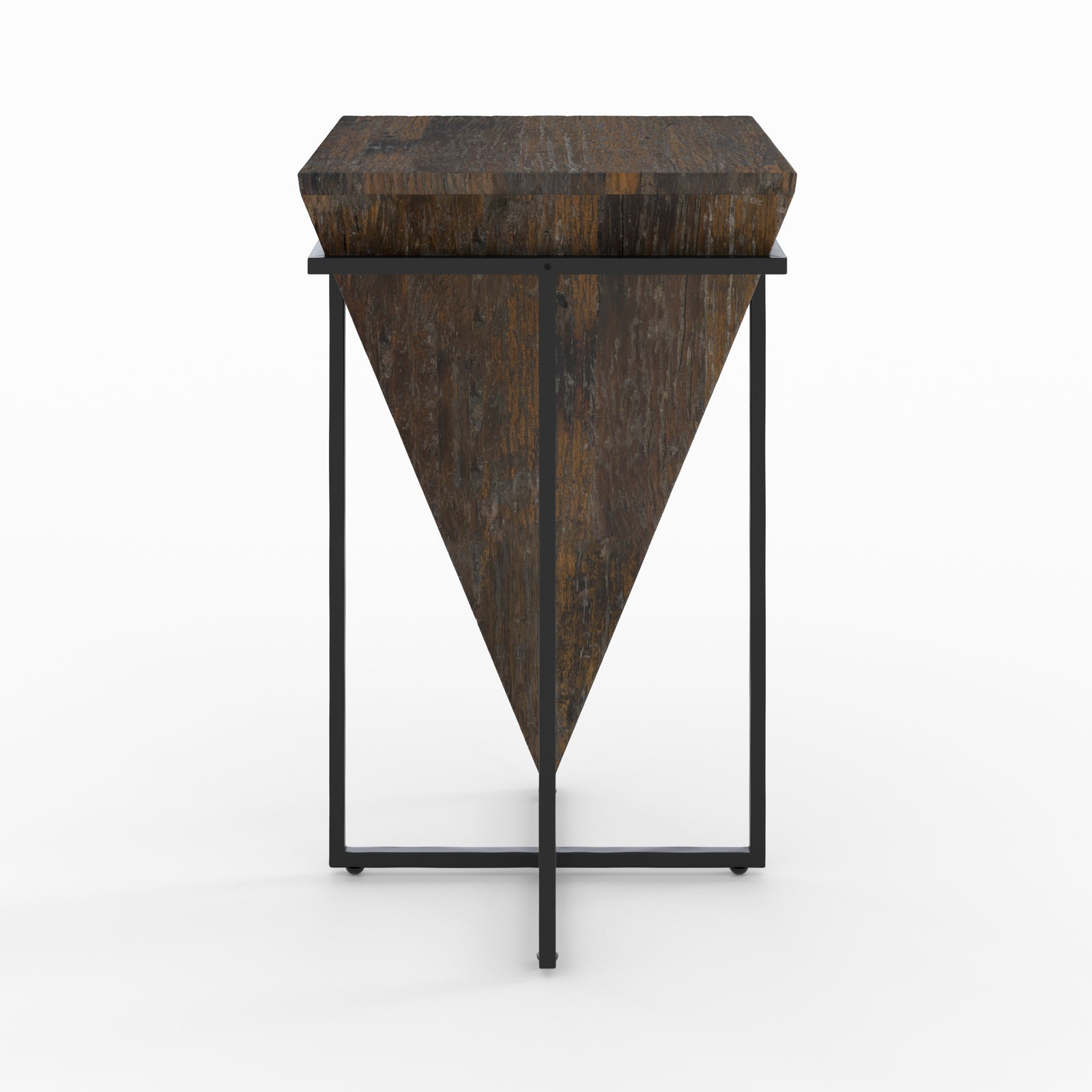 grande table d appoint kara en bois fonce et metal