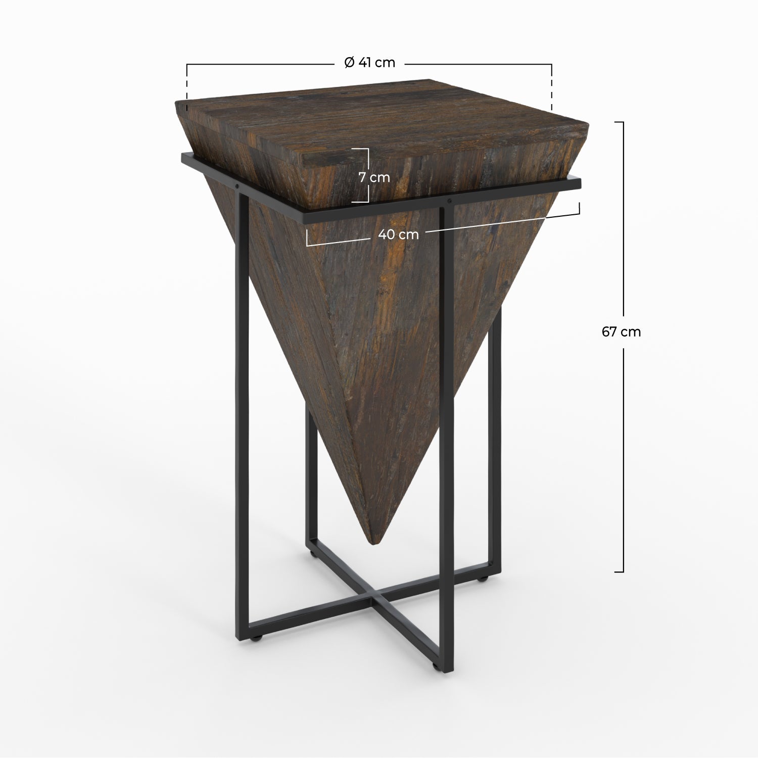 grande table d appoint kara en bois fonce metal