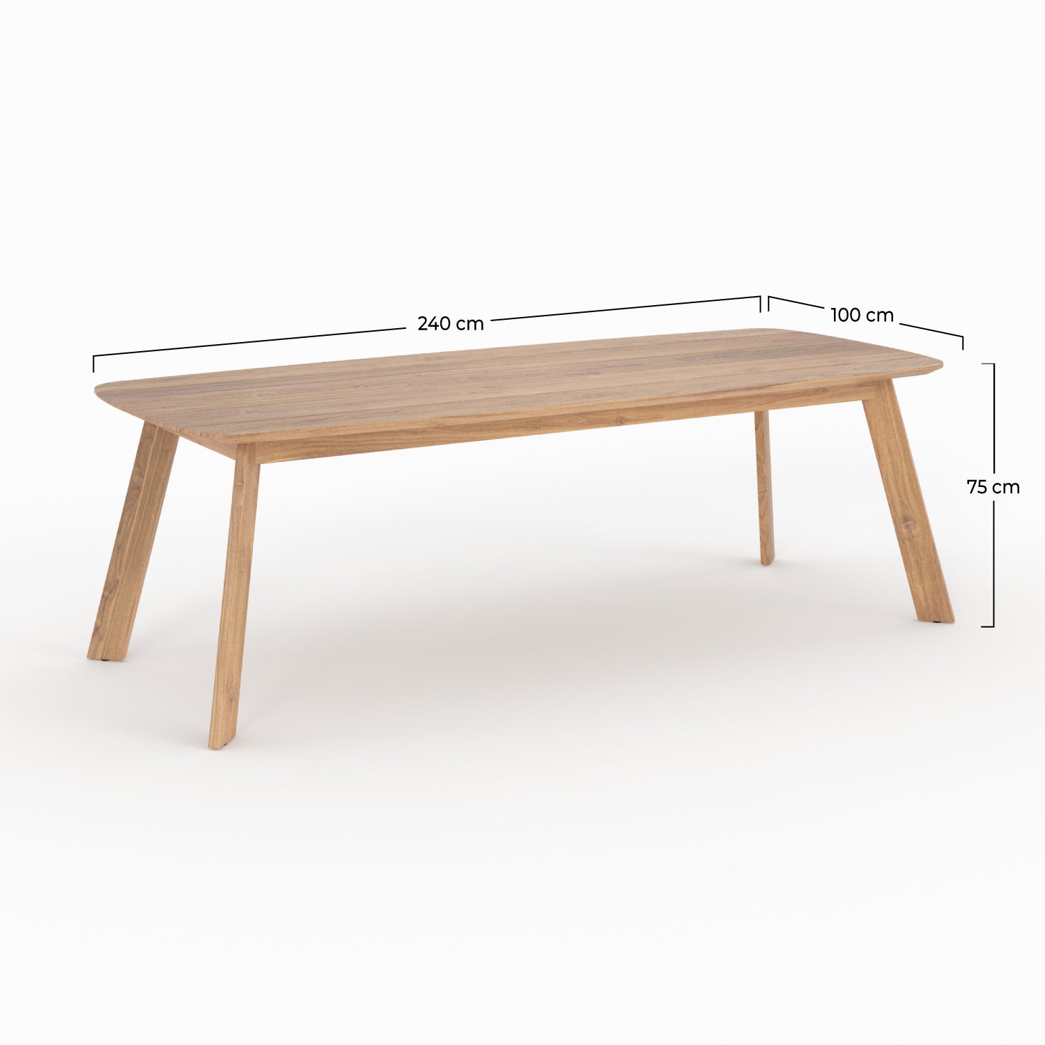 grande table de jardin en bois de teck recycle lumo 10 personnes 240 cm
