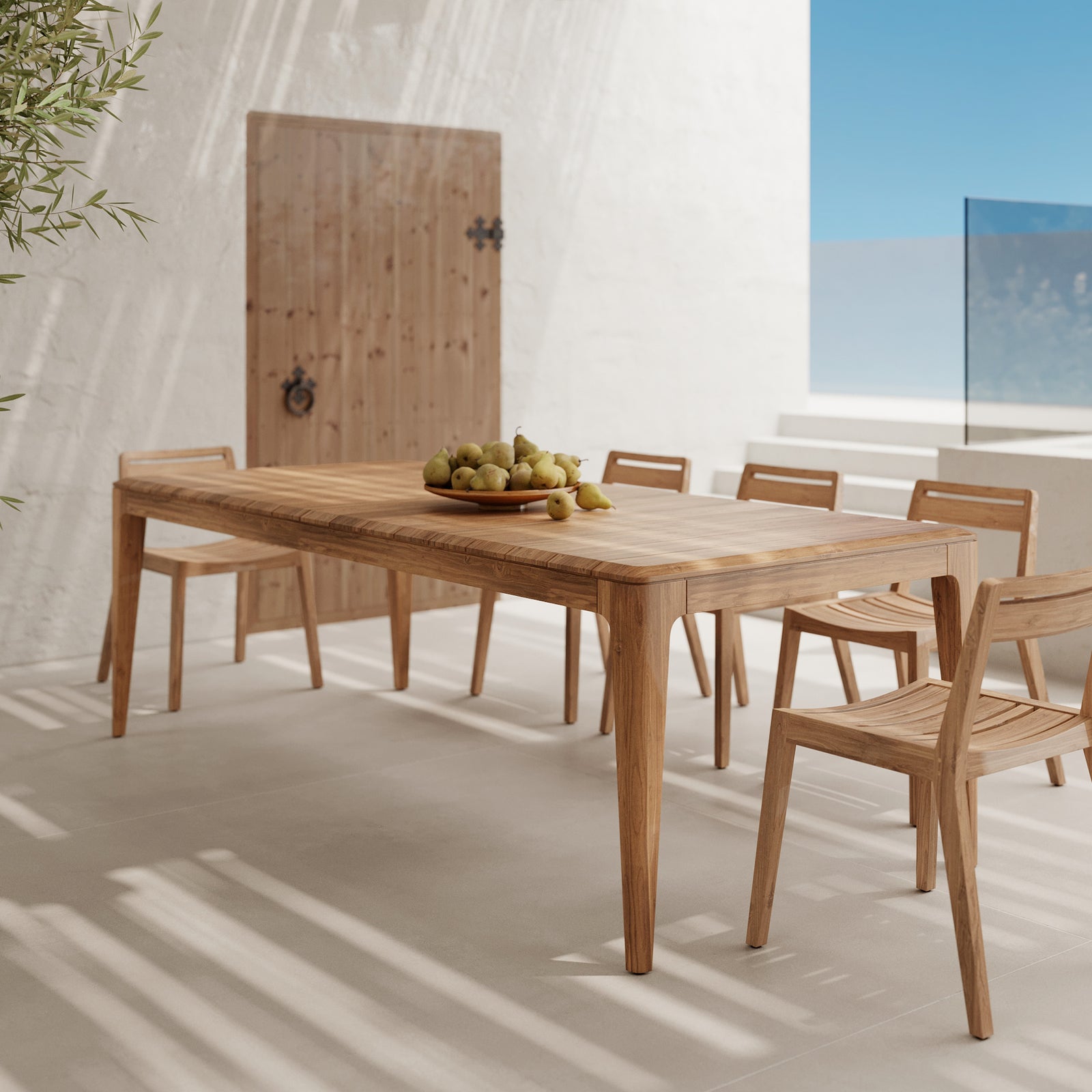 grande_table de jardin en bois de teck resistante_solide_ nonza