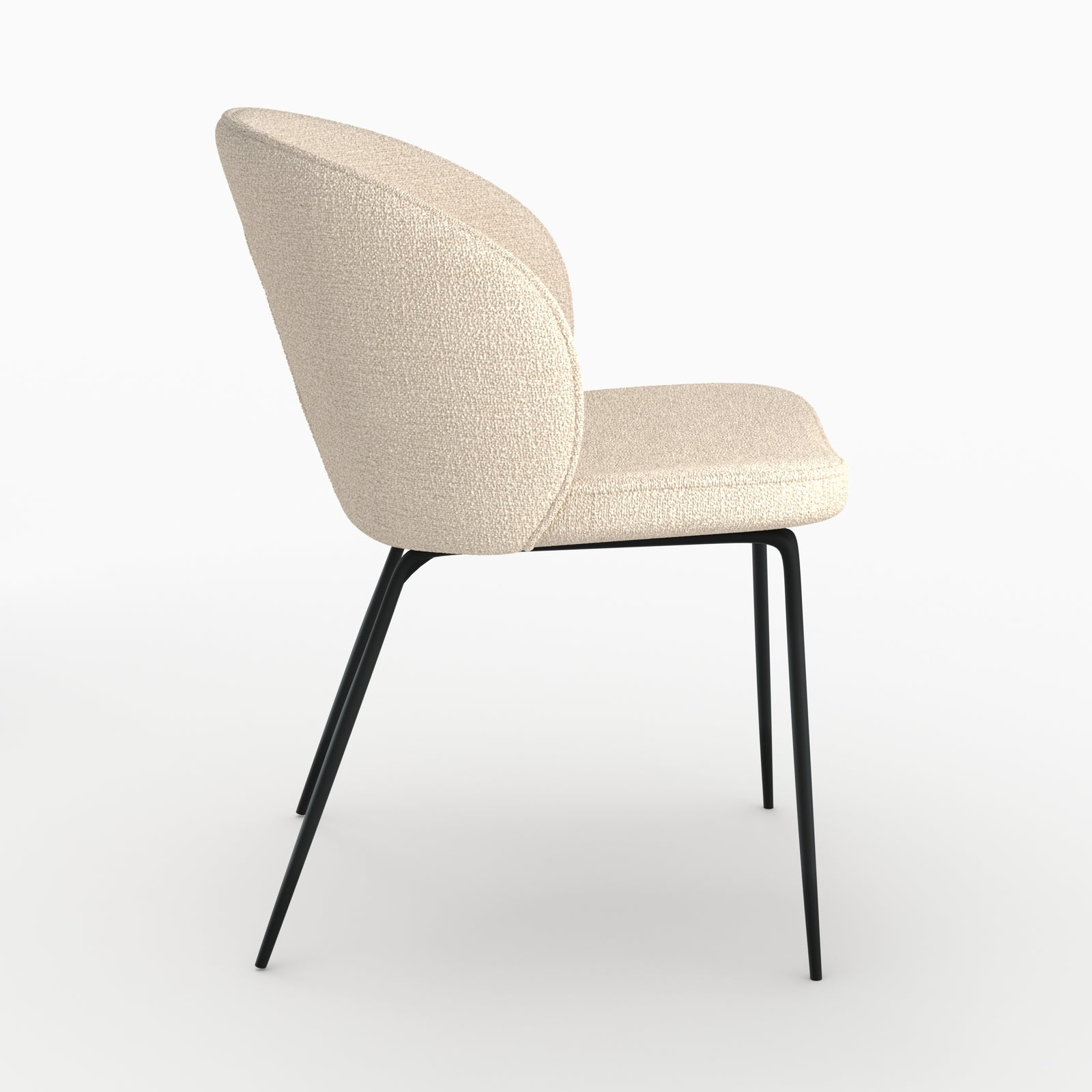 groom chaise en tissu boucle beige pieds noirs