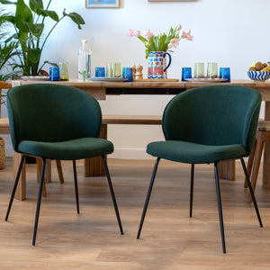 groom chaise en tissu bouclette vert focus _lot de 2_