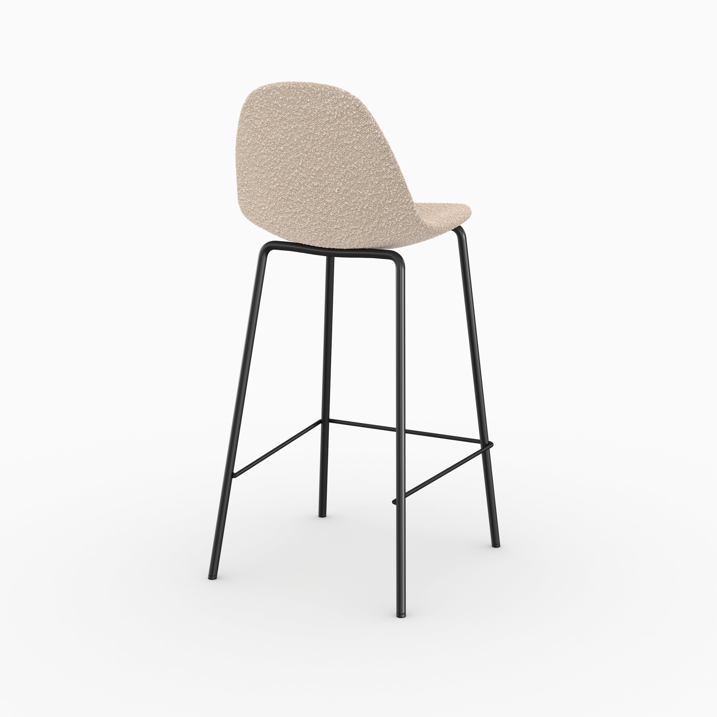 Chaise pour îlot central Henrik en tissu bouclette beige 65,5 cm (lot de 2)