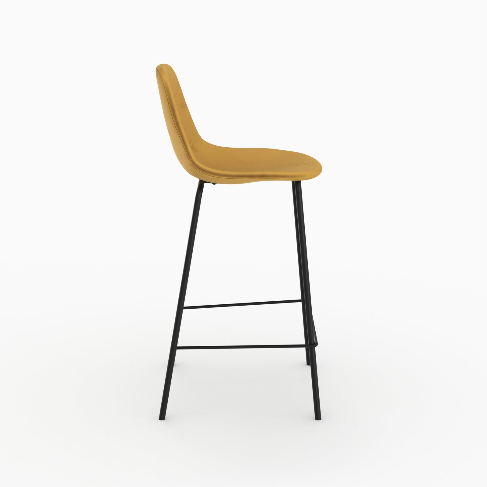 henrik chaise de bar en velours jaune 65 cm unite