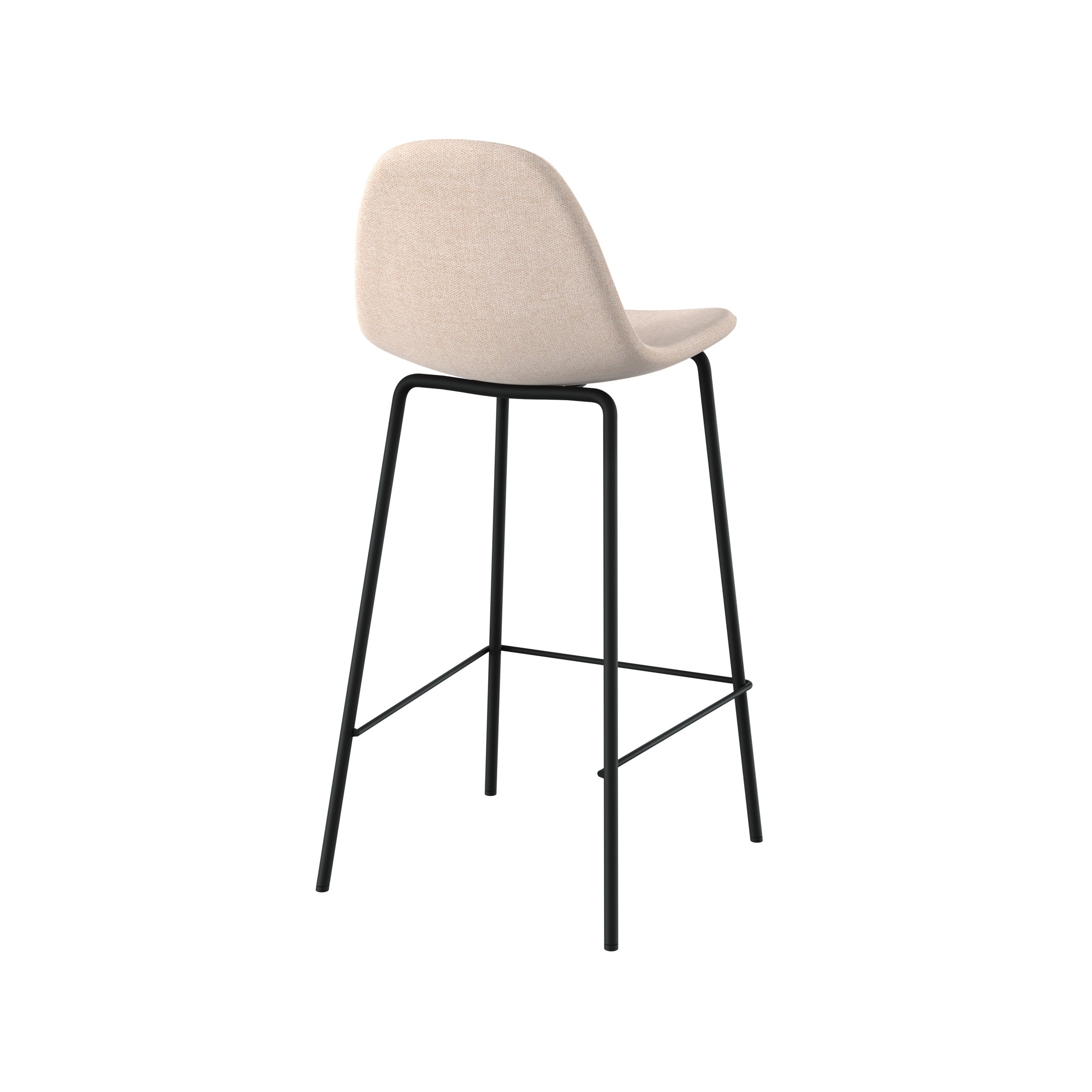 henrik chaise pour ilot central en tissu beige 65 cm lot de 2 pieds noirs
