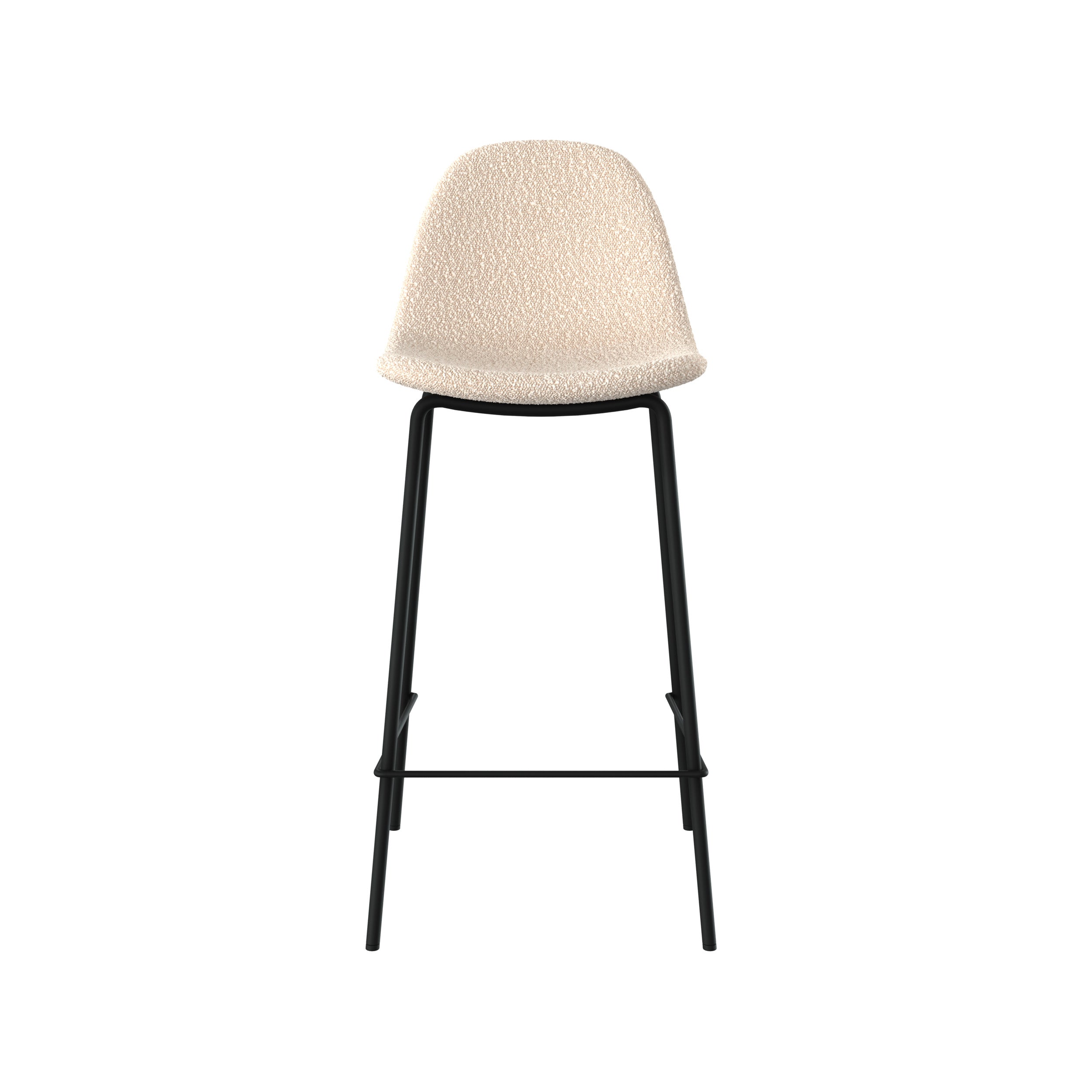 henrik chaise pour ilot central en tissu boucle beige pieds metal noir lot de 2