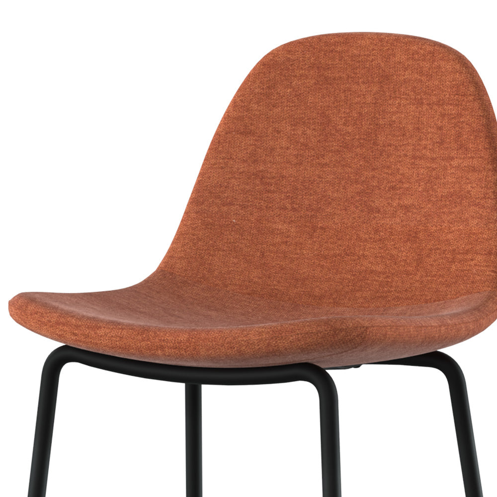 henrik lot de 2 chaises pour ilot central en tissu terracotta chine 65 cm