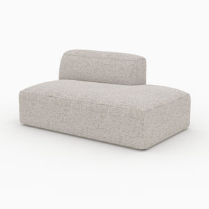 Méridienne con respaldo a la izquierda Hestia para sofá modular de tela beige