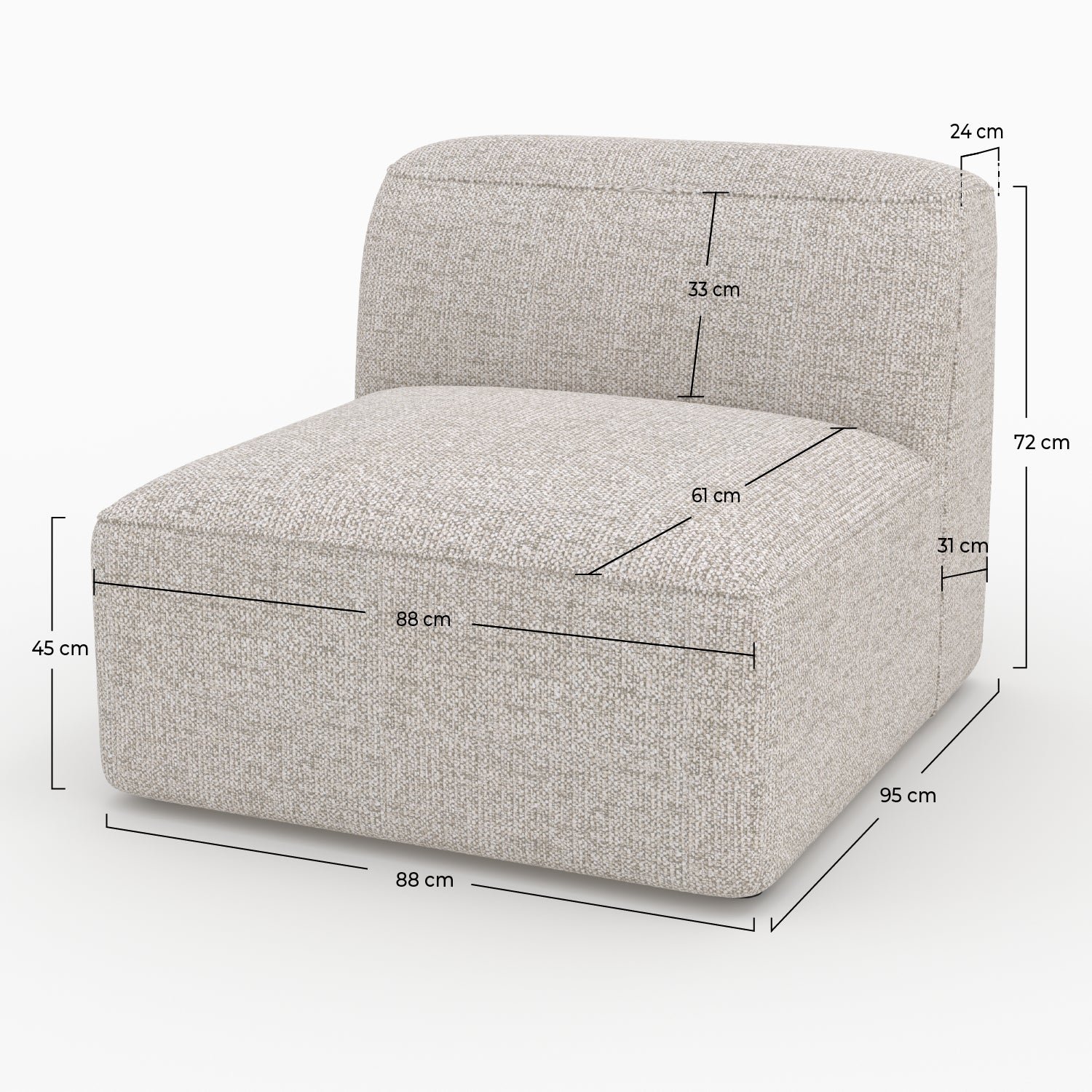 Hestia Bezug für modulare Couch aus beigem Stoff