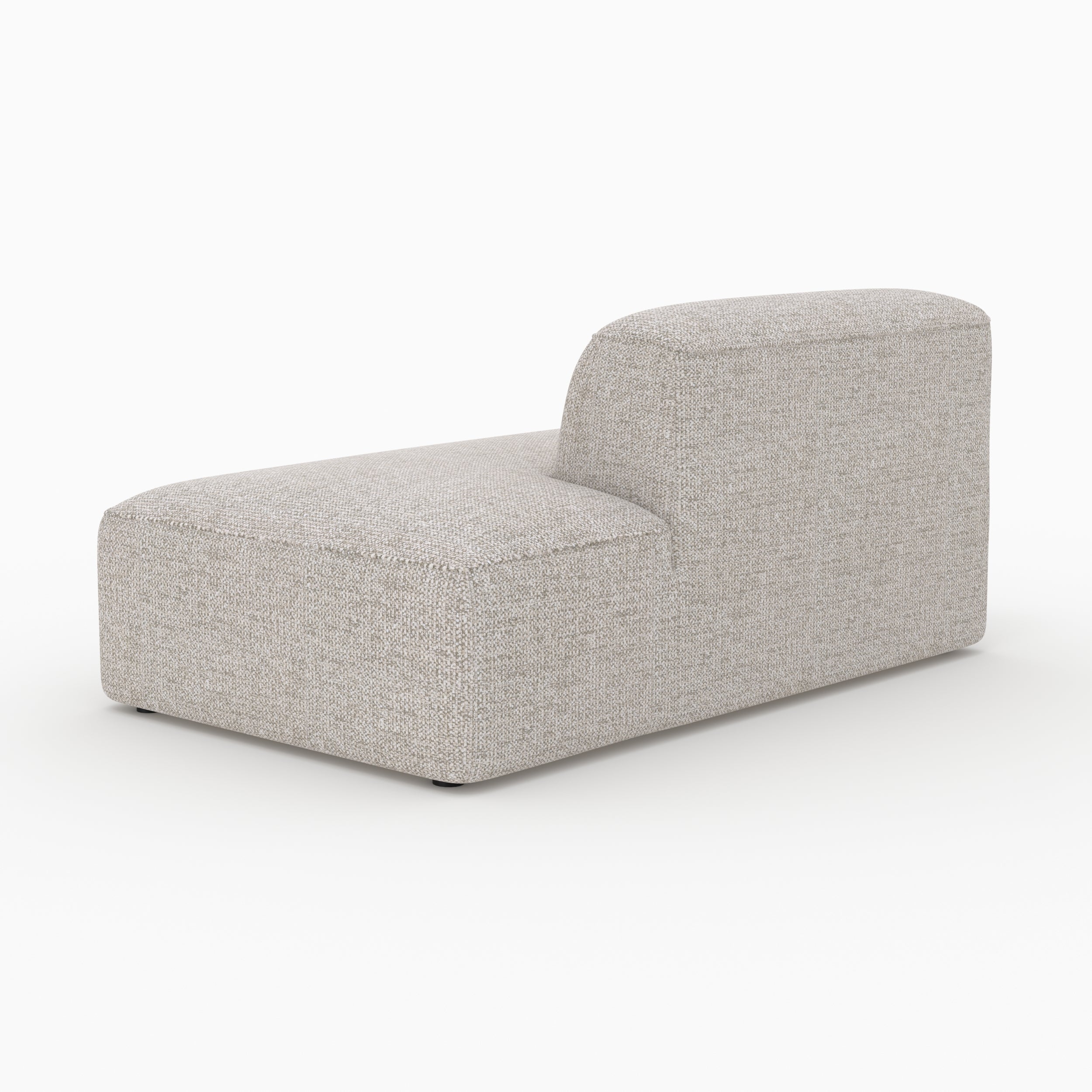 Méridienne con schienale a sinistra Hestia per divano modulare in tessuto beige