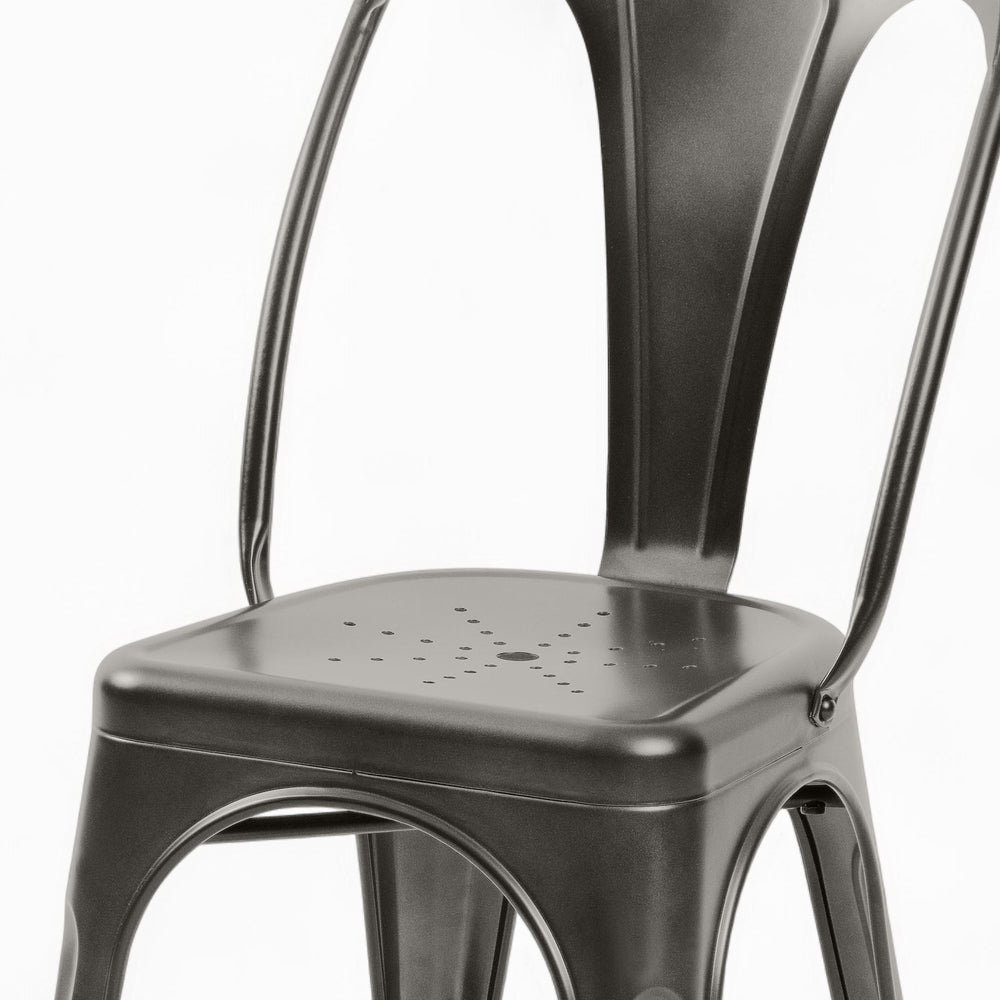 indus 4 chaises gris anthracite gris chrome metal rendez vous deco