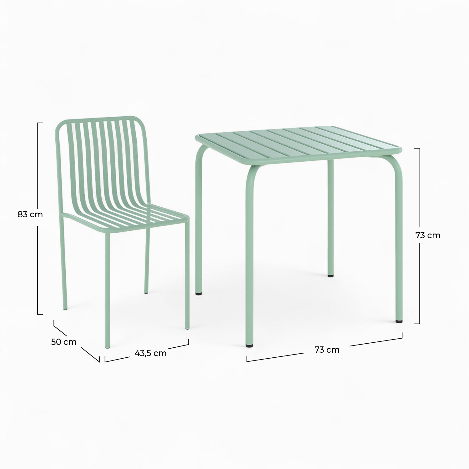 indus table et chaises de jardin metal vert yumi 2 personnes_1