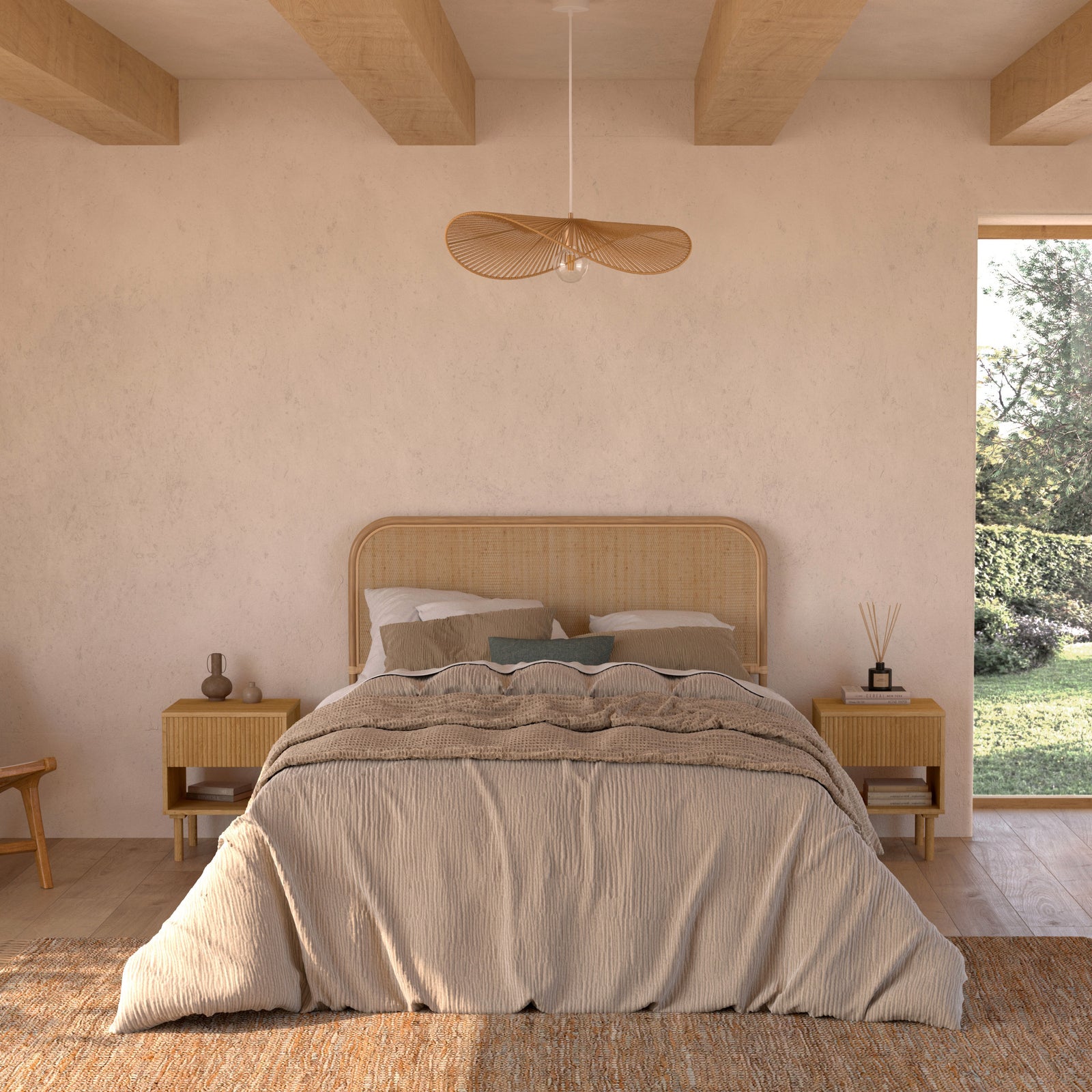 ines table de chevet en boisd_hevea 1 tiroir