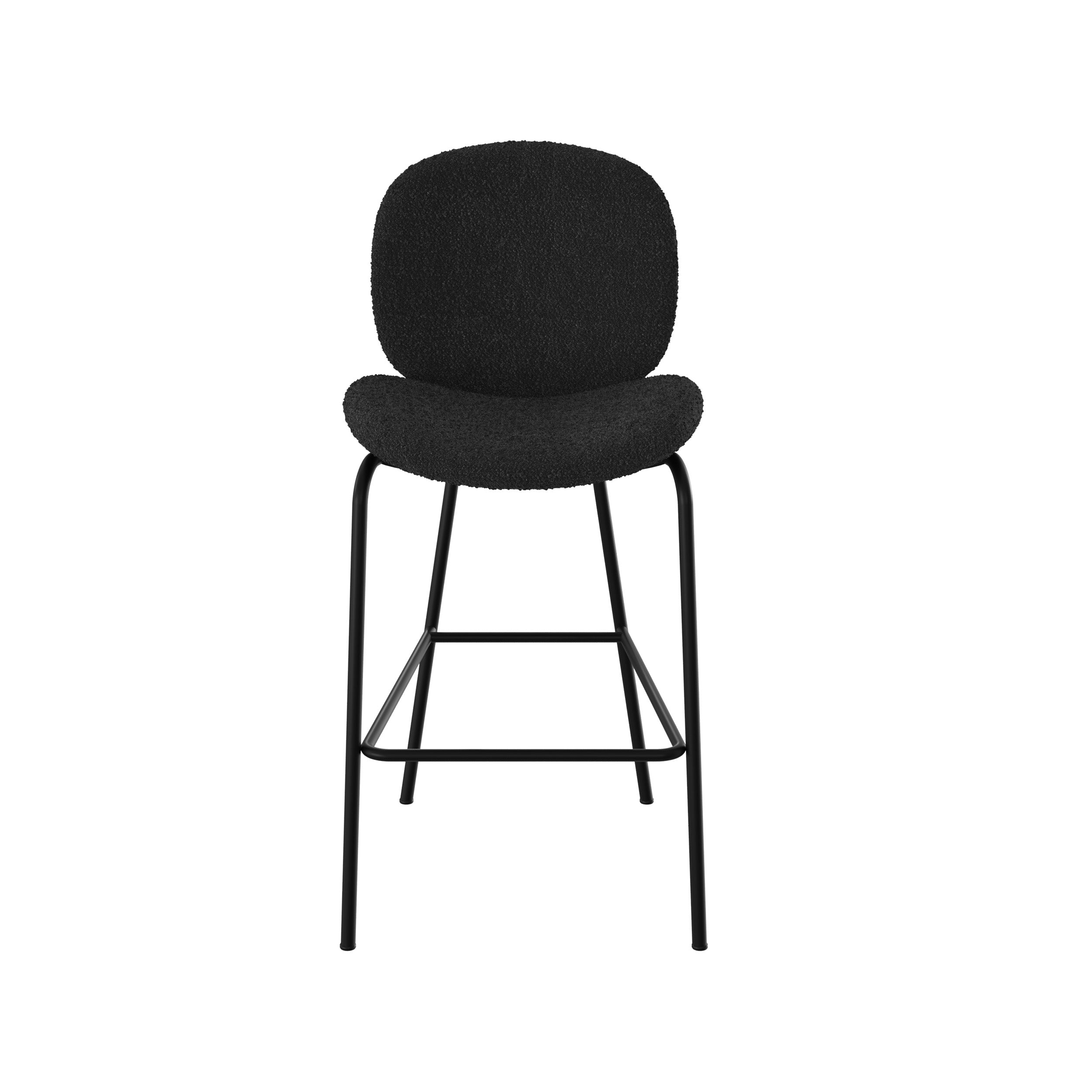 iris chaise pour ilot central en tissu boucle noir lot de2 65