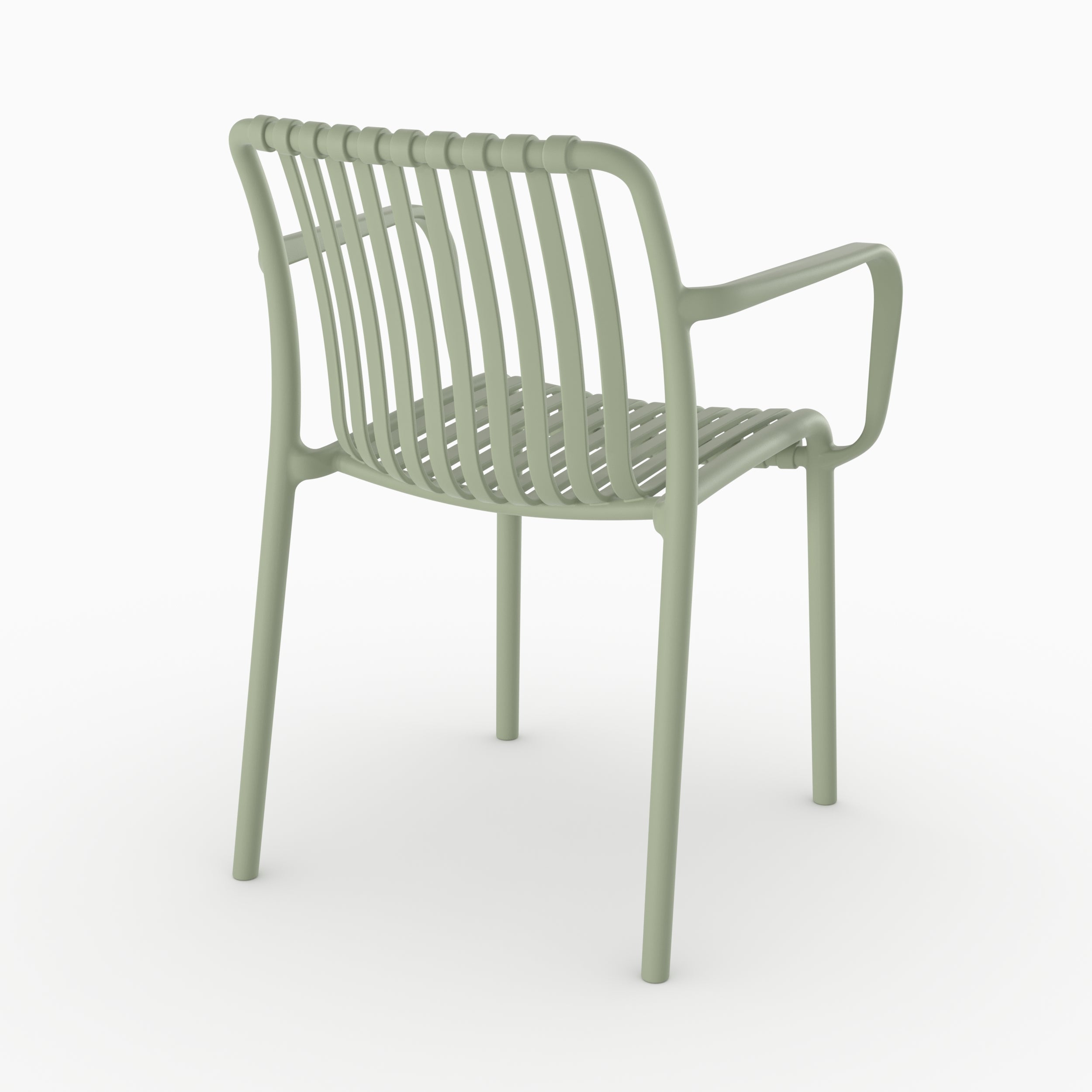 Lot de 2 chaises de jardin empilables Ivy en plastique avec accoudoirs vert pastel