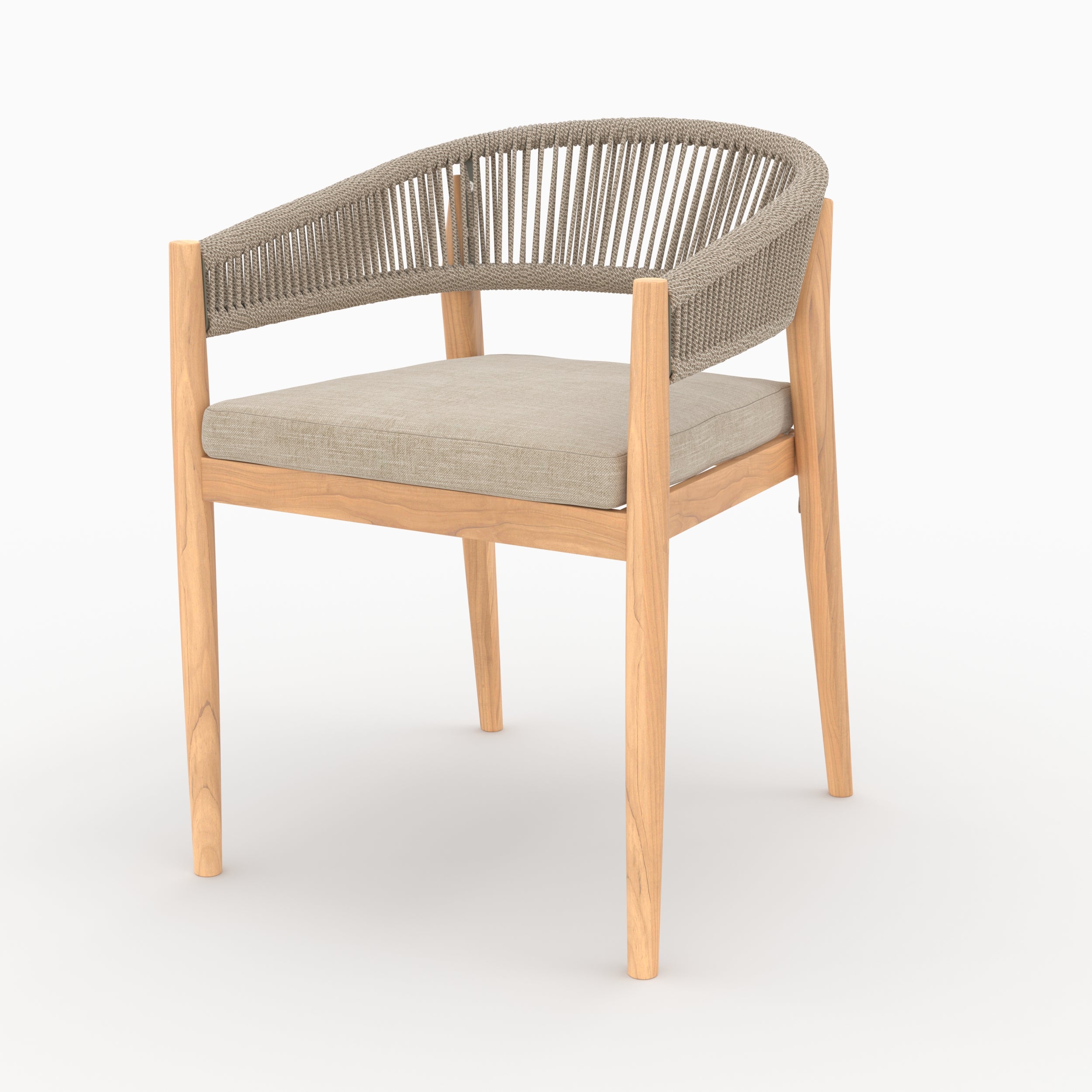 izia chaise de jardin tissu beige et bois fond beige