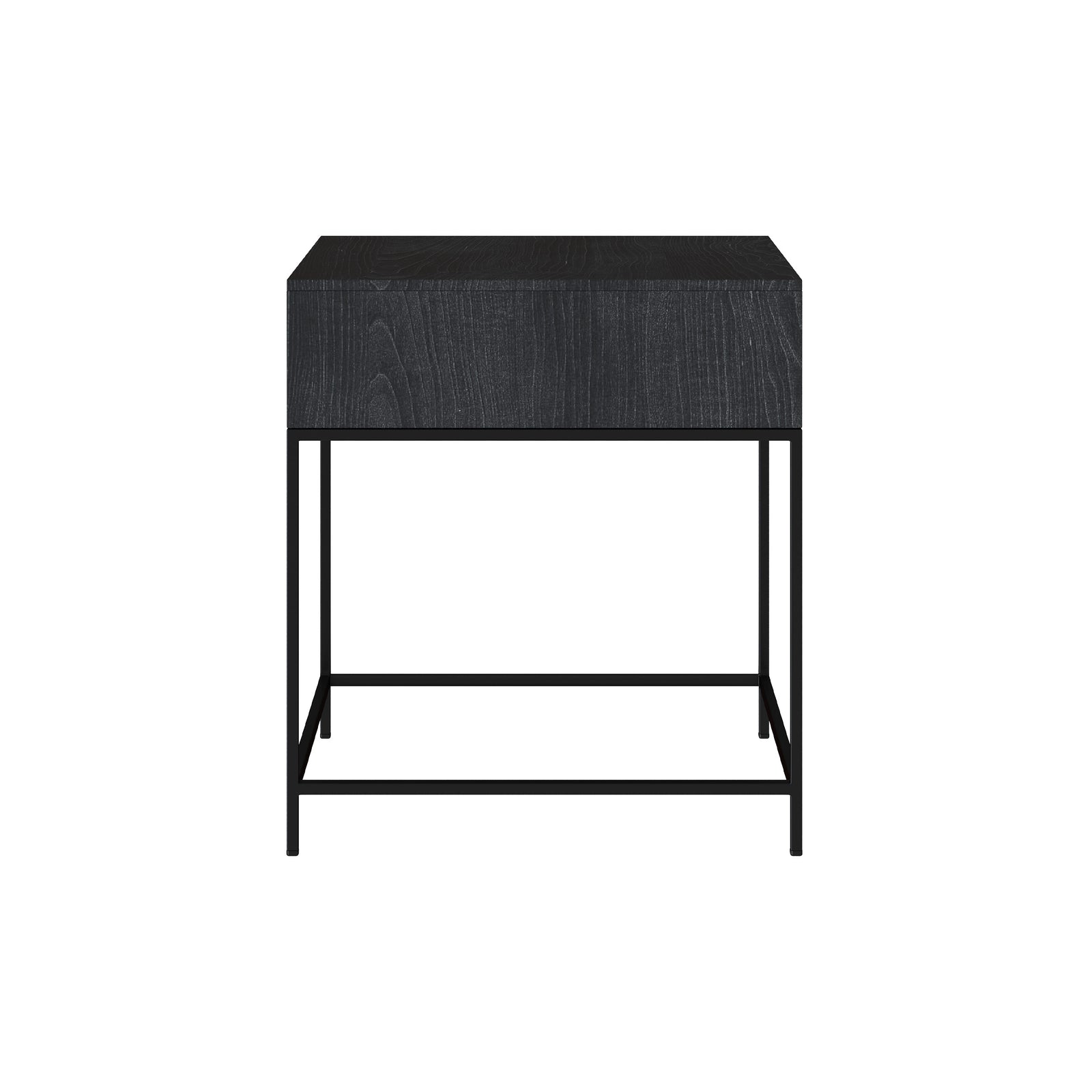 jakson table de chevet rangement bois acacia metal noir