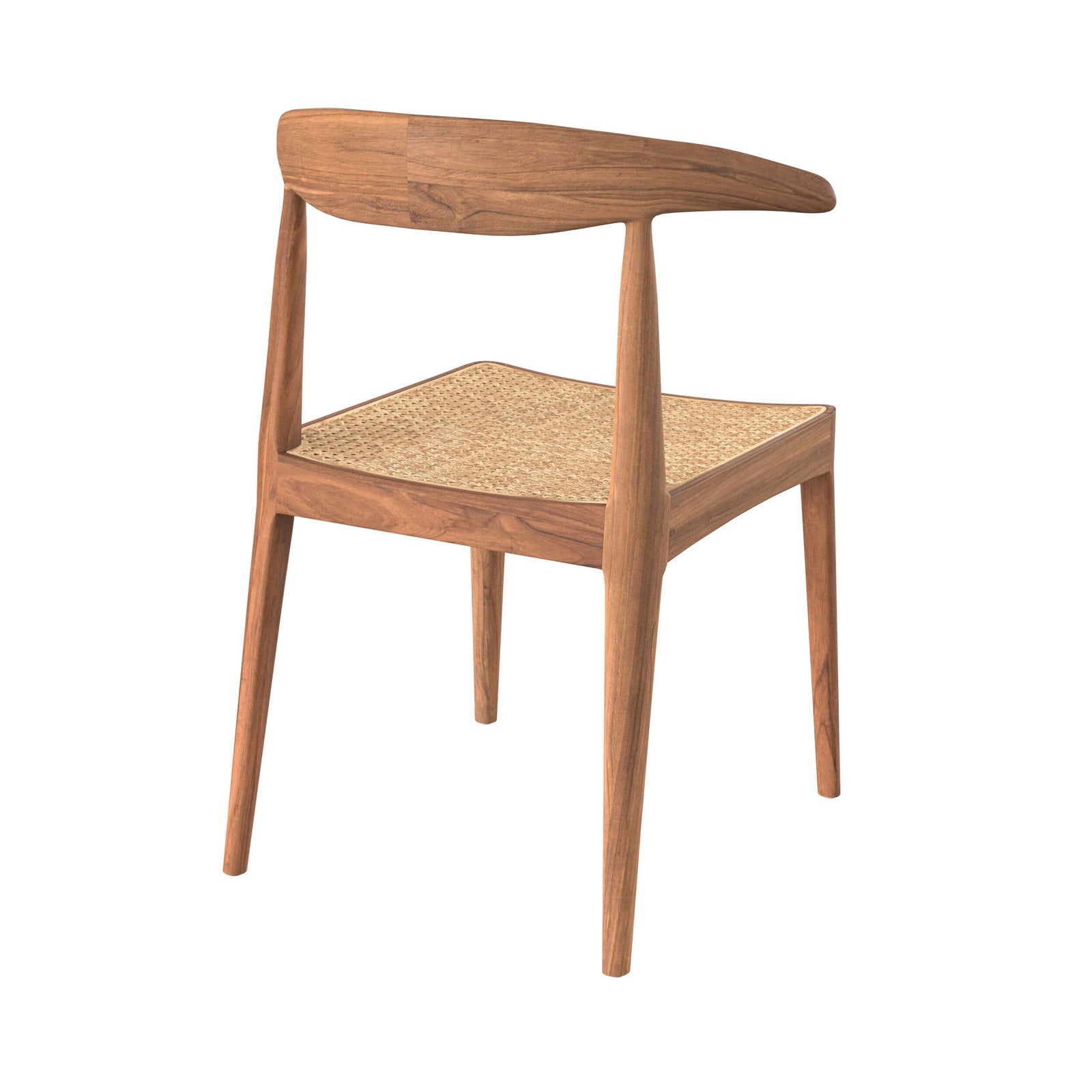 java chaise en bois de teck et tressage cannage rotin