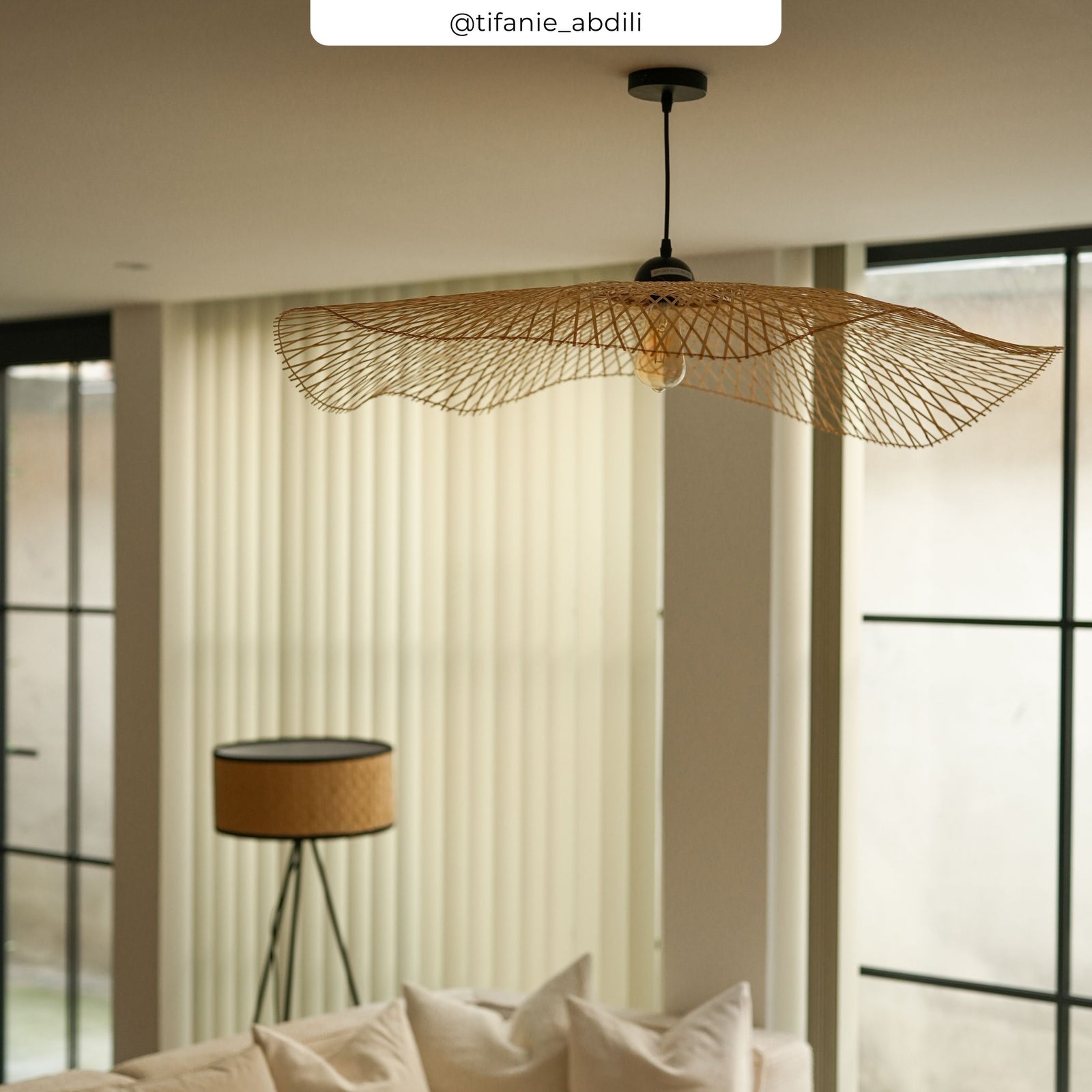 jipi suspension en bambou fil noir