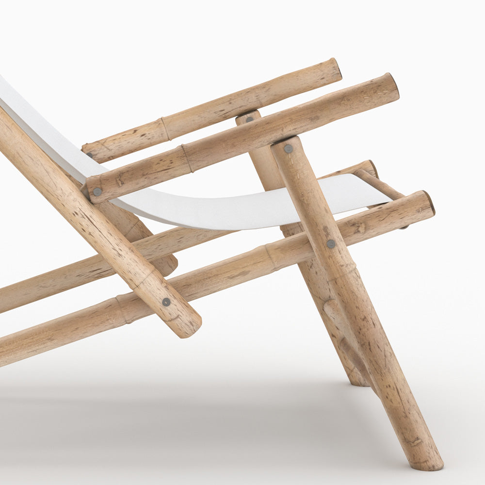 jolie chilienne en bambou et tissu blanc fond beige vadella