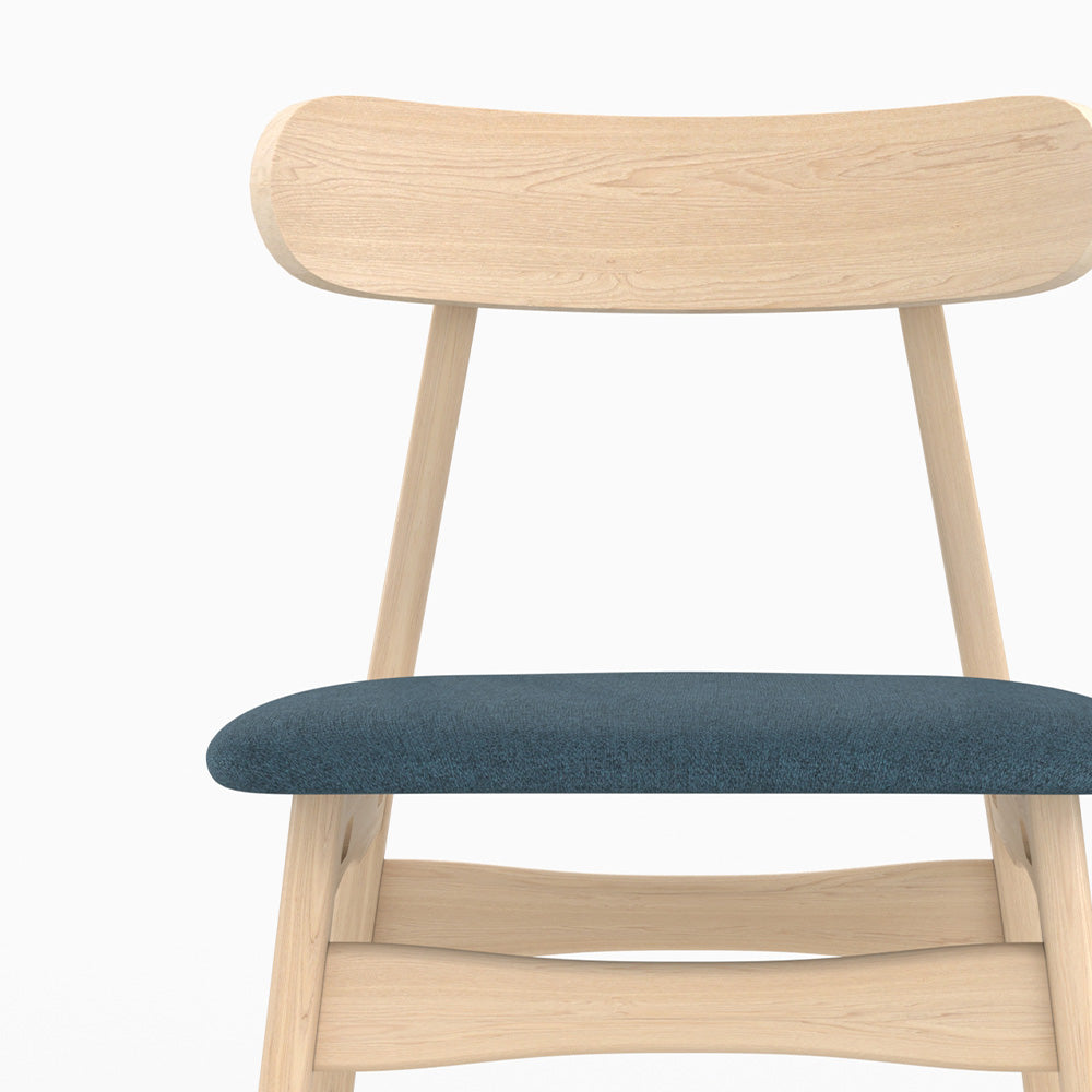 josette 2 chaises en bois et tissu bleu rdv deco