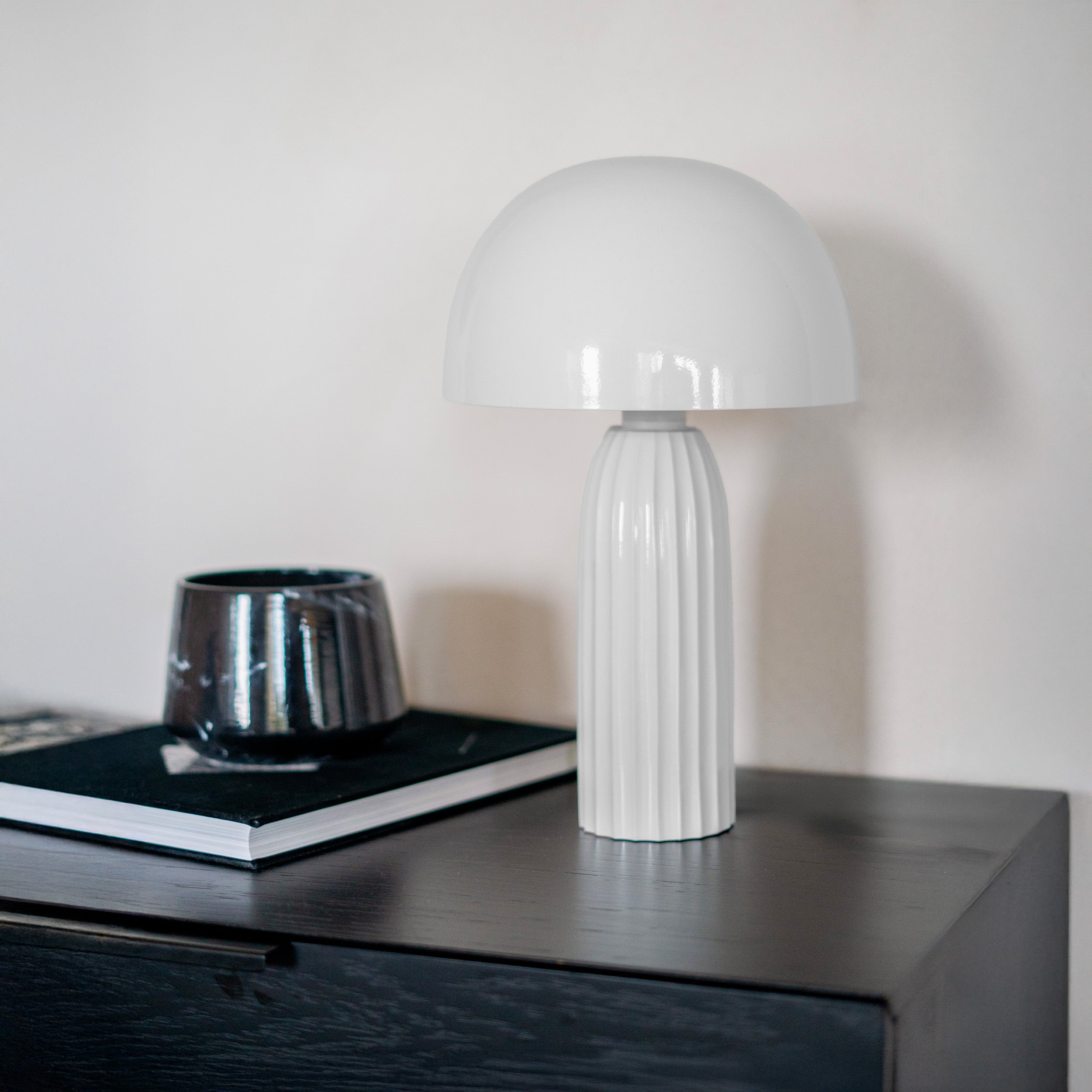 joy blanche lampe a poser champignon